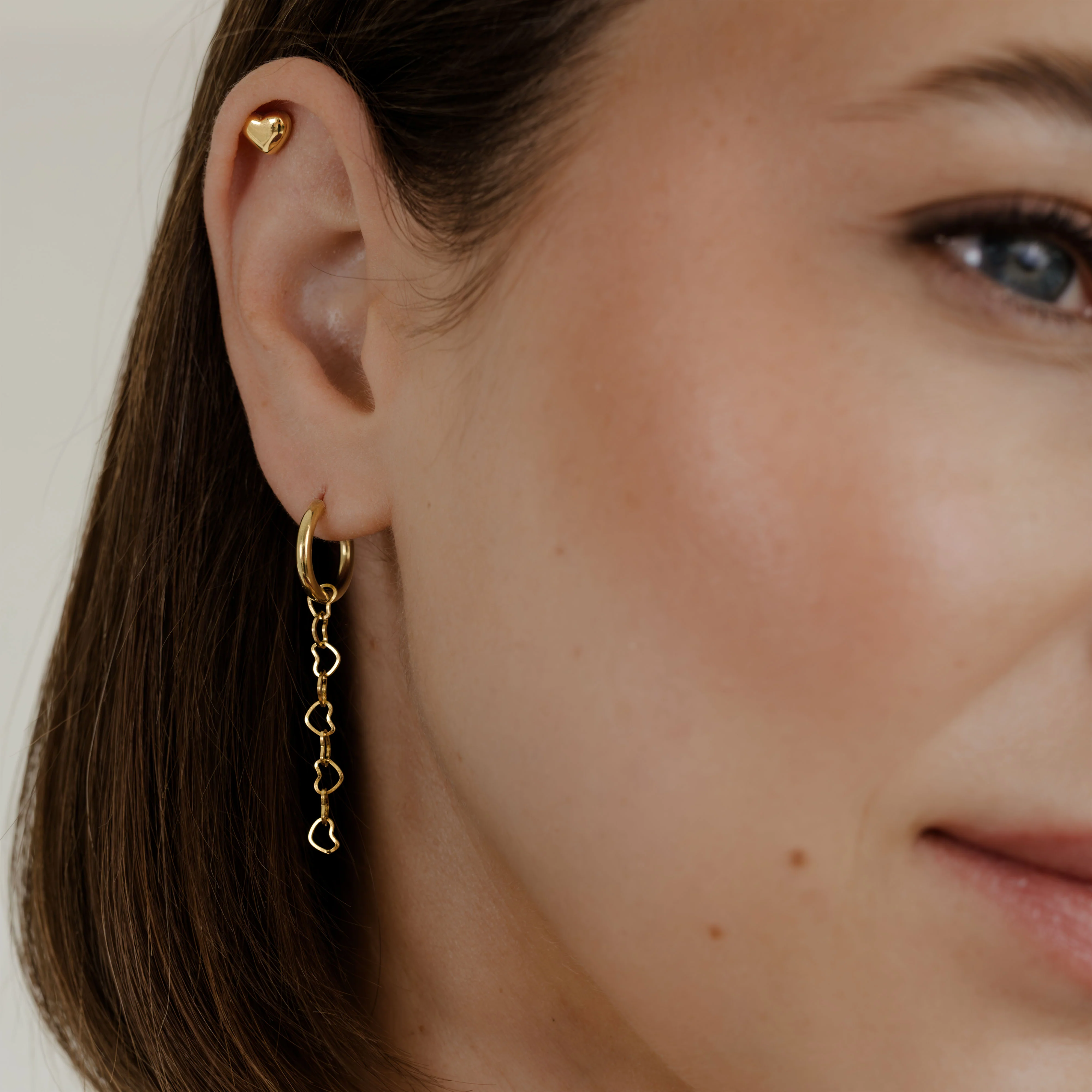Lovely Heart Piercing Stud Gold - Image 2
