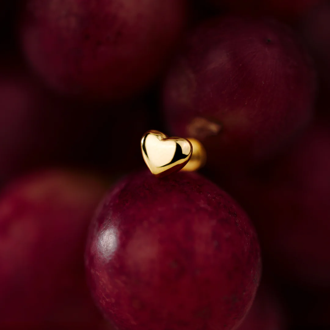 Lovely Heart Piercing Stud Gold - Image 4