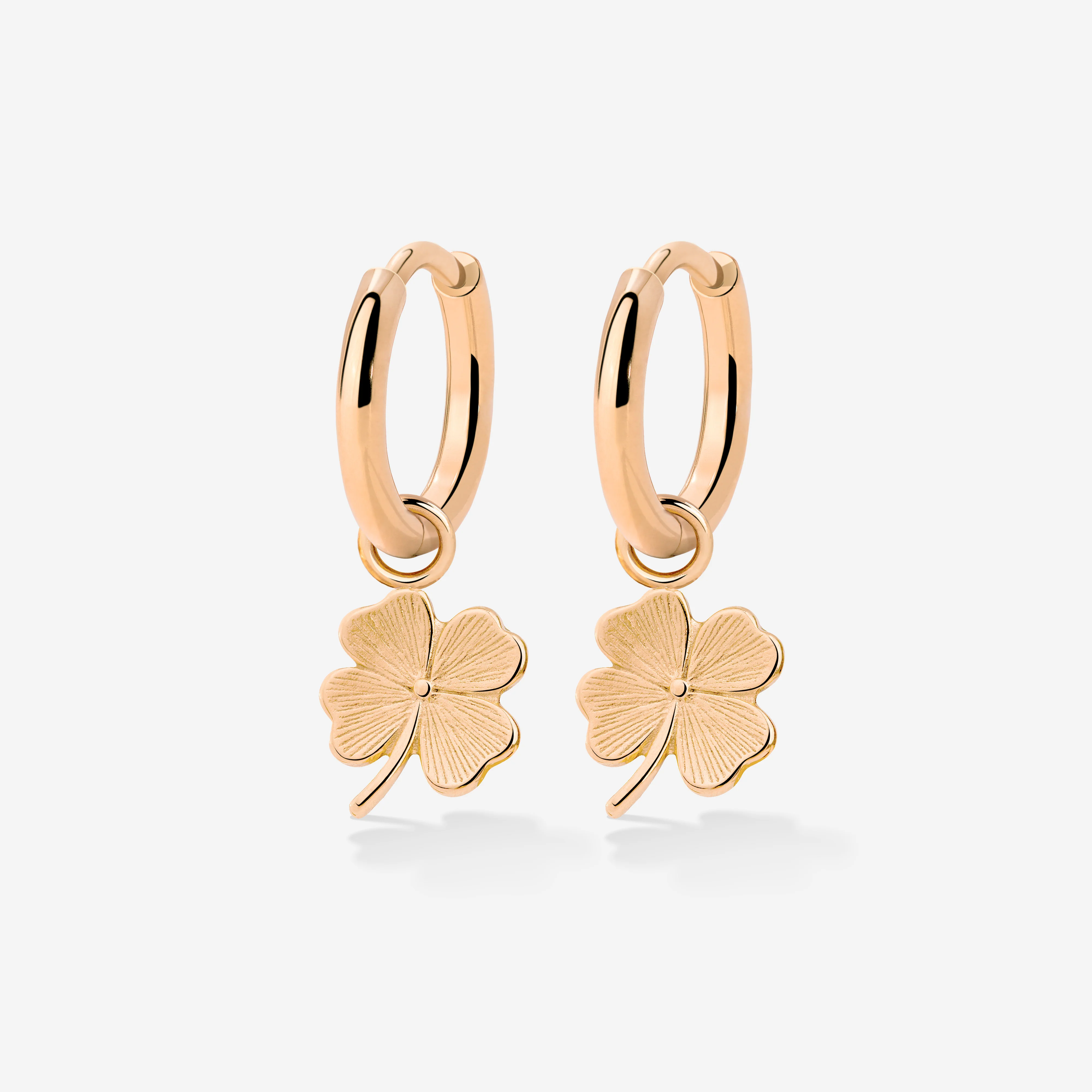 Lucky Clover Hoop Set Small Rose Gold