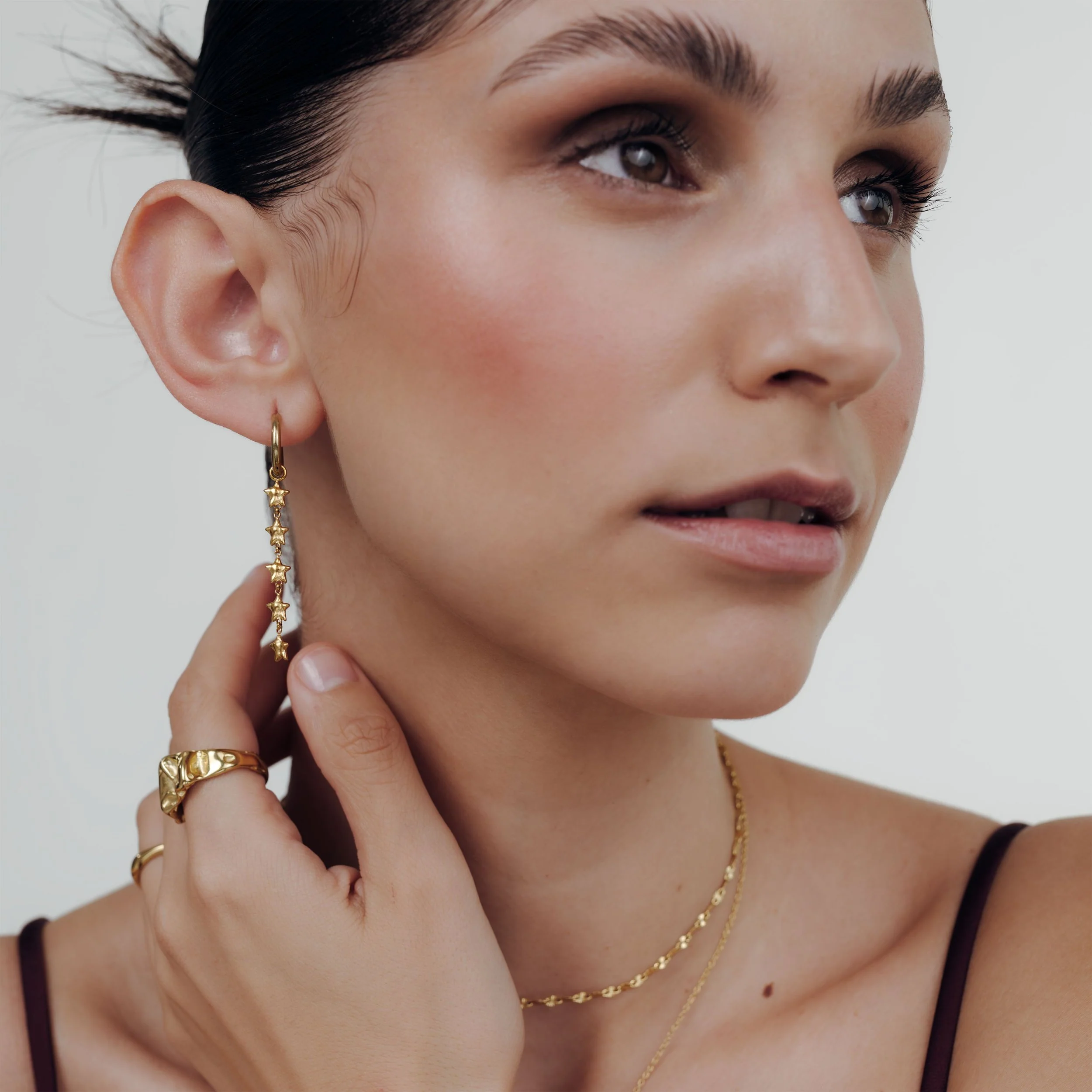 Luminaries Hoop Set Small Stud Earrings Gold - Image 2