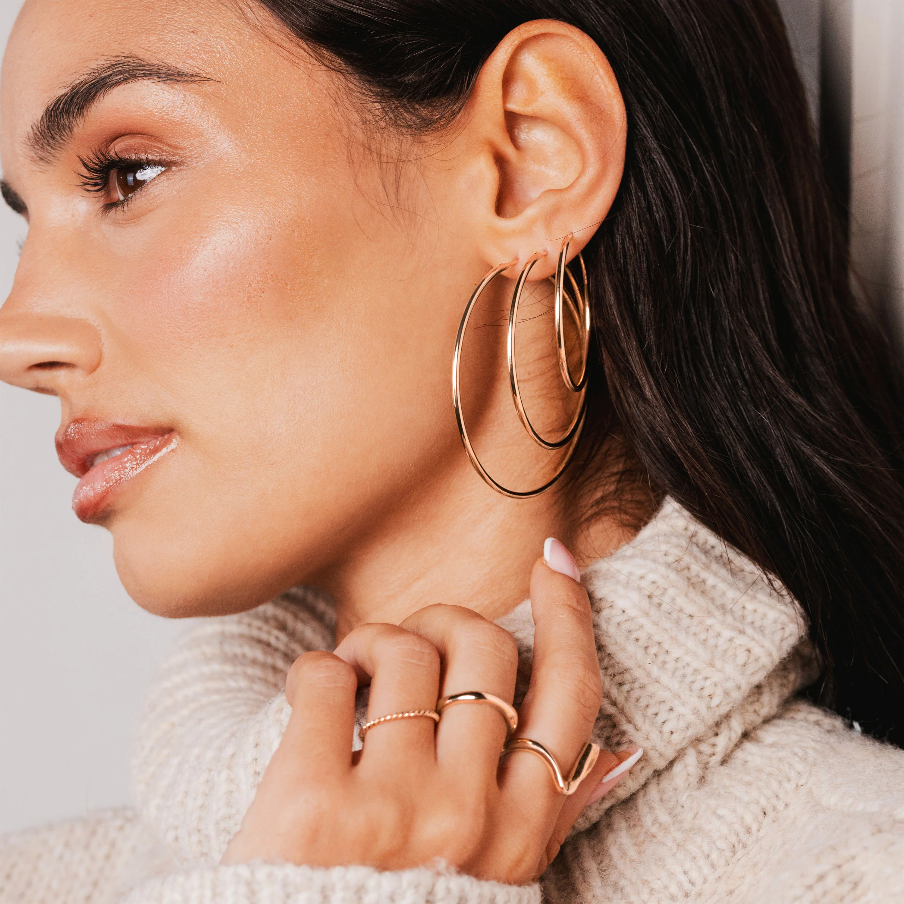 Extra Maxi Hoops Rose Gold - Image 5