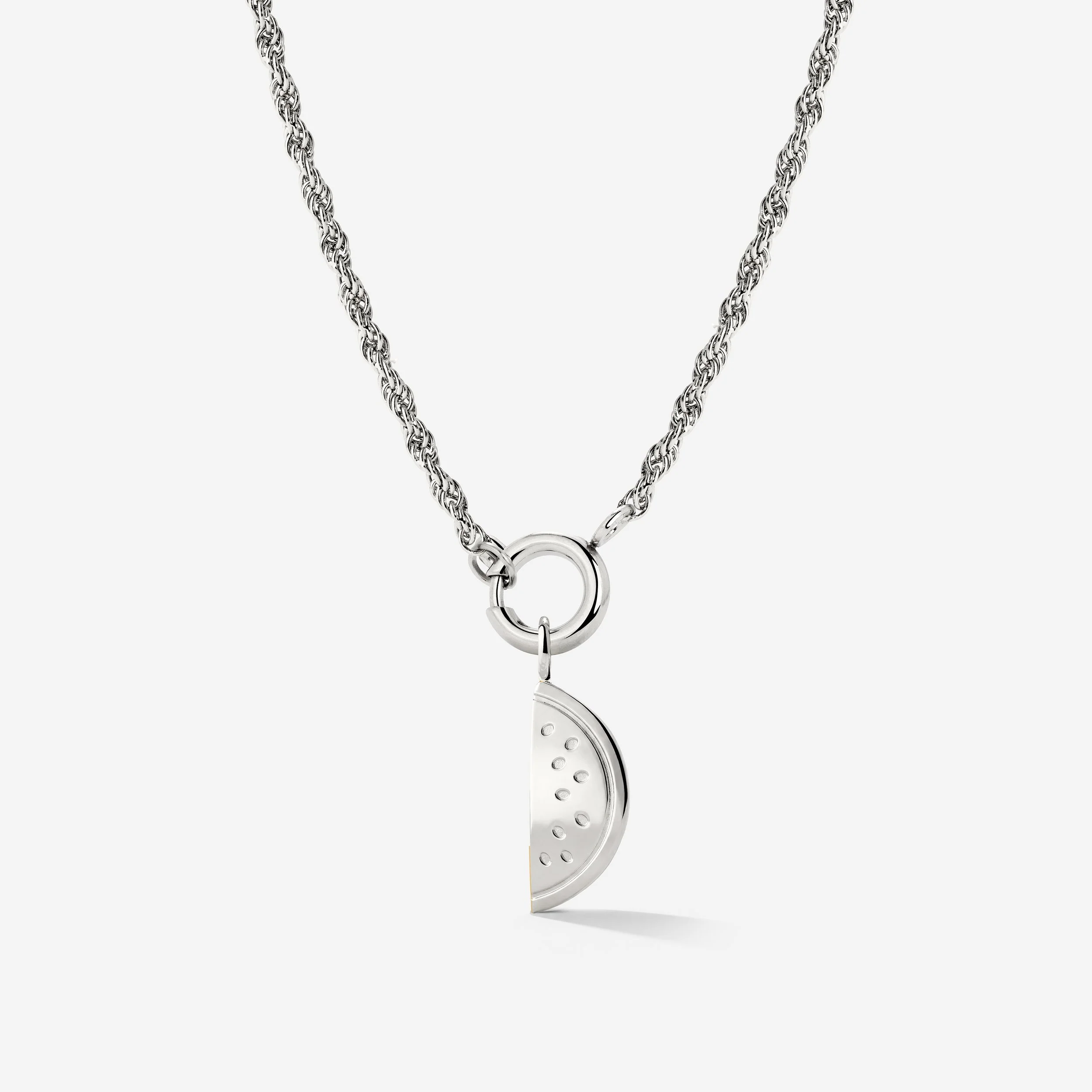 Melony Rope Chain Necklace Set Silver