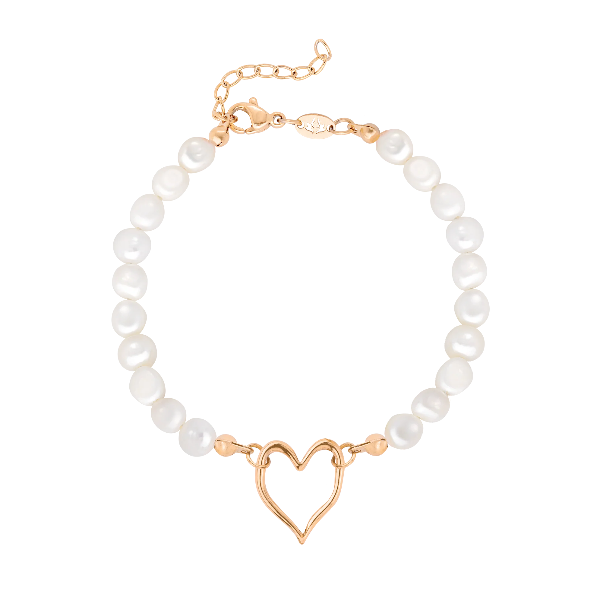 Melting Heart Pearl Bracelet Rose Gold