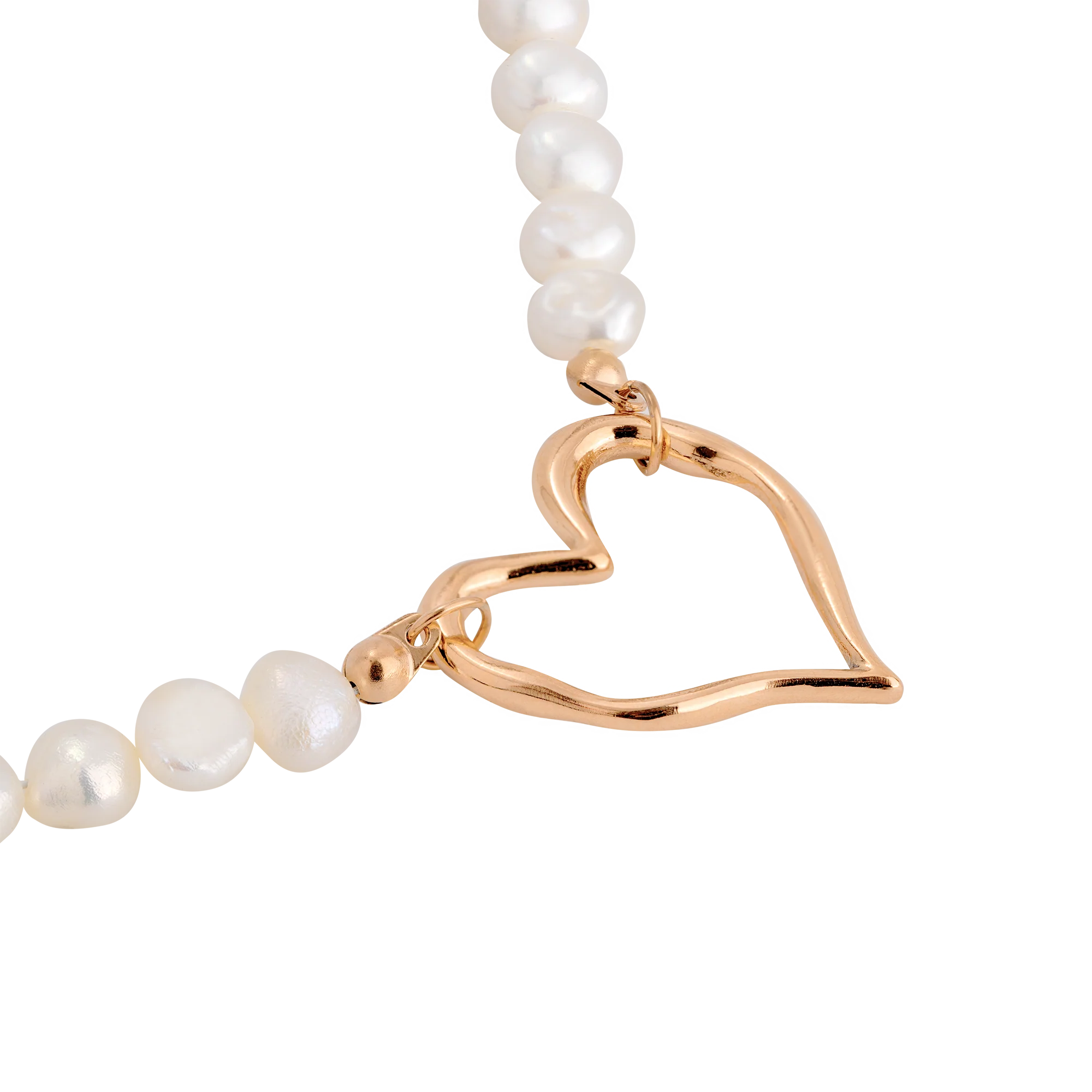 Melting Heart Pearl Necklace Rose Gold - Image 3