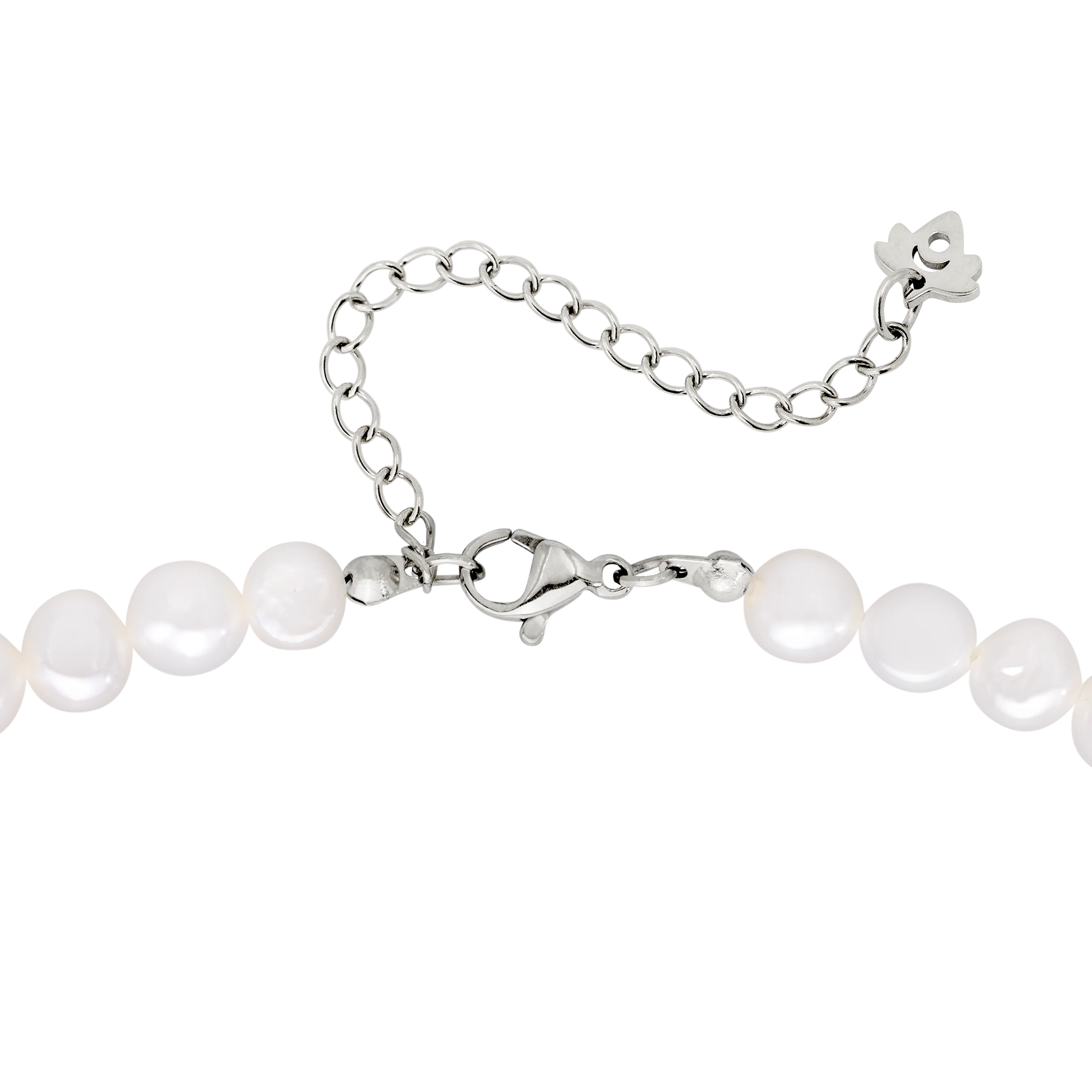 Melting Heart Pearl Necklace Silver - Image 5