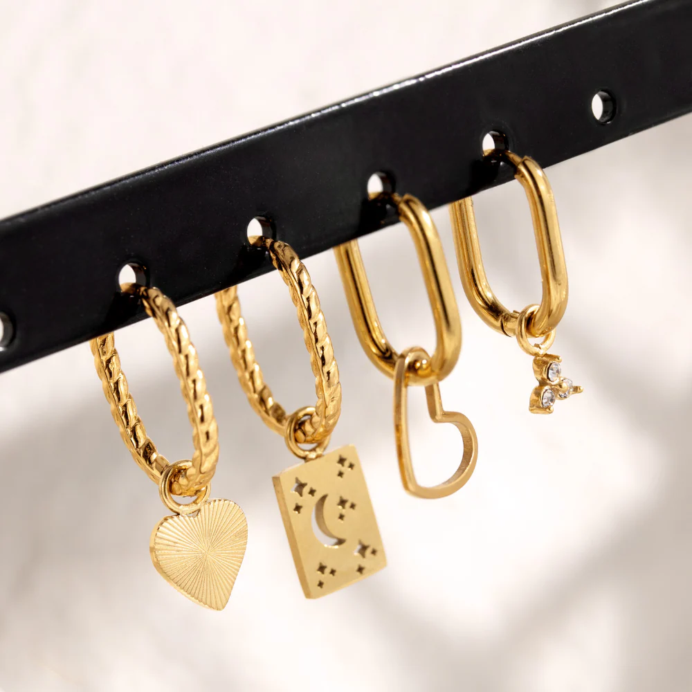 Midnight Lover Oval Hoops Baby Gold - Image 3
