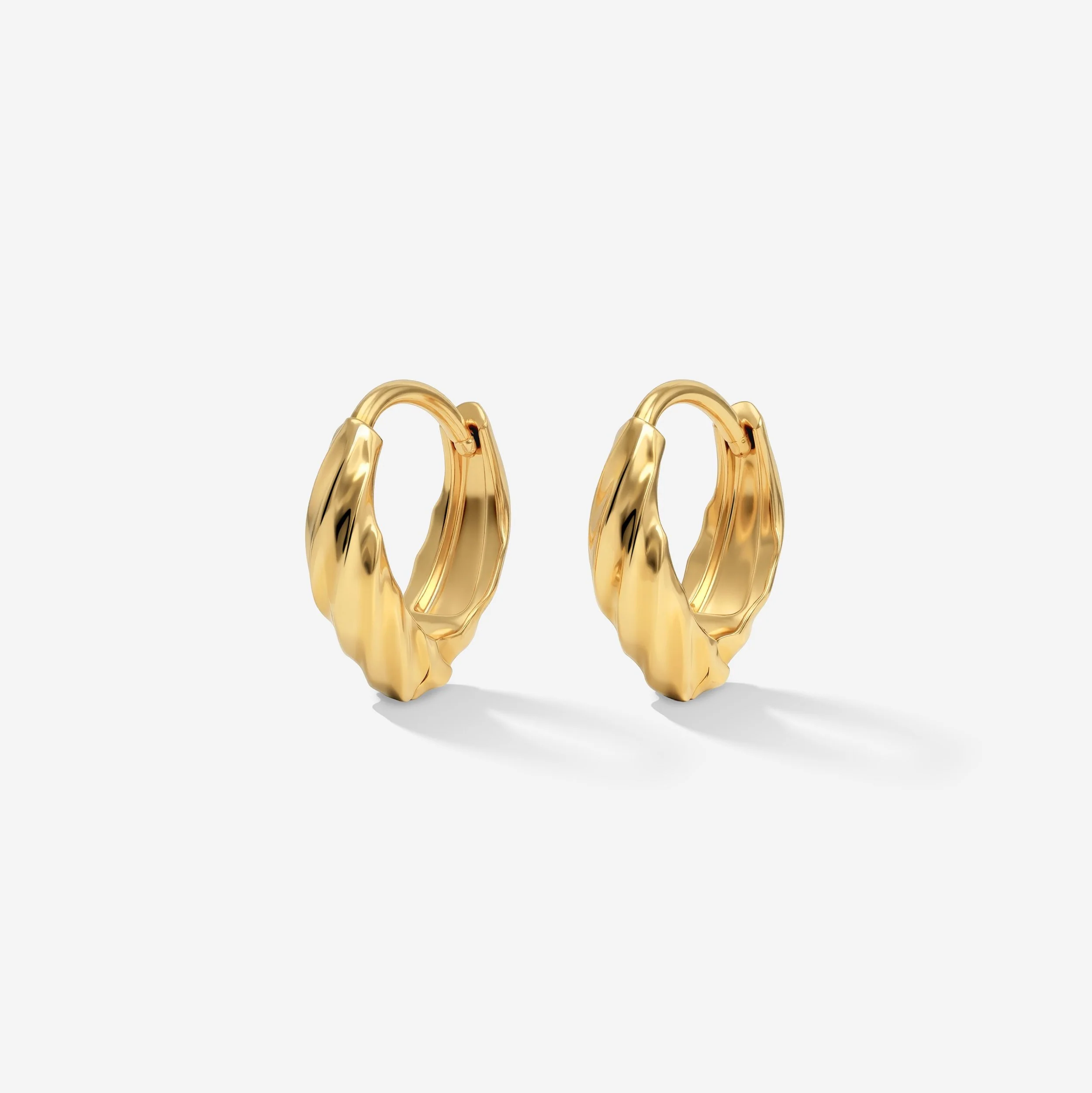 Mini Twist Hoops Stud Earrings Gold