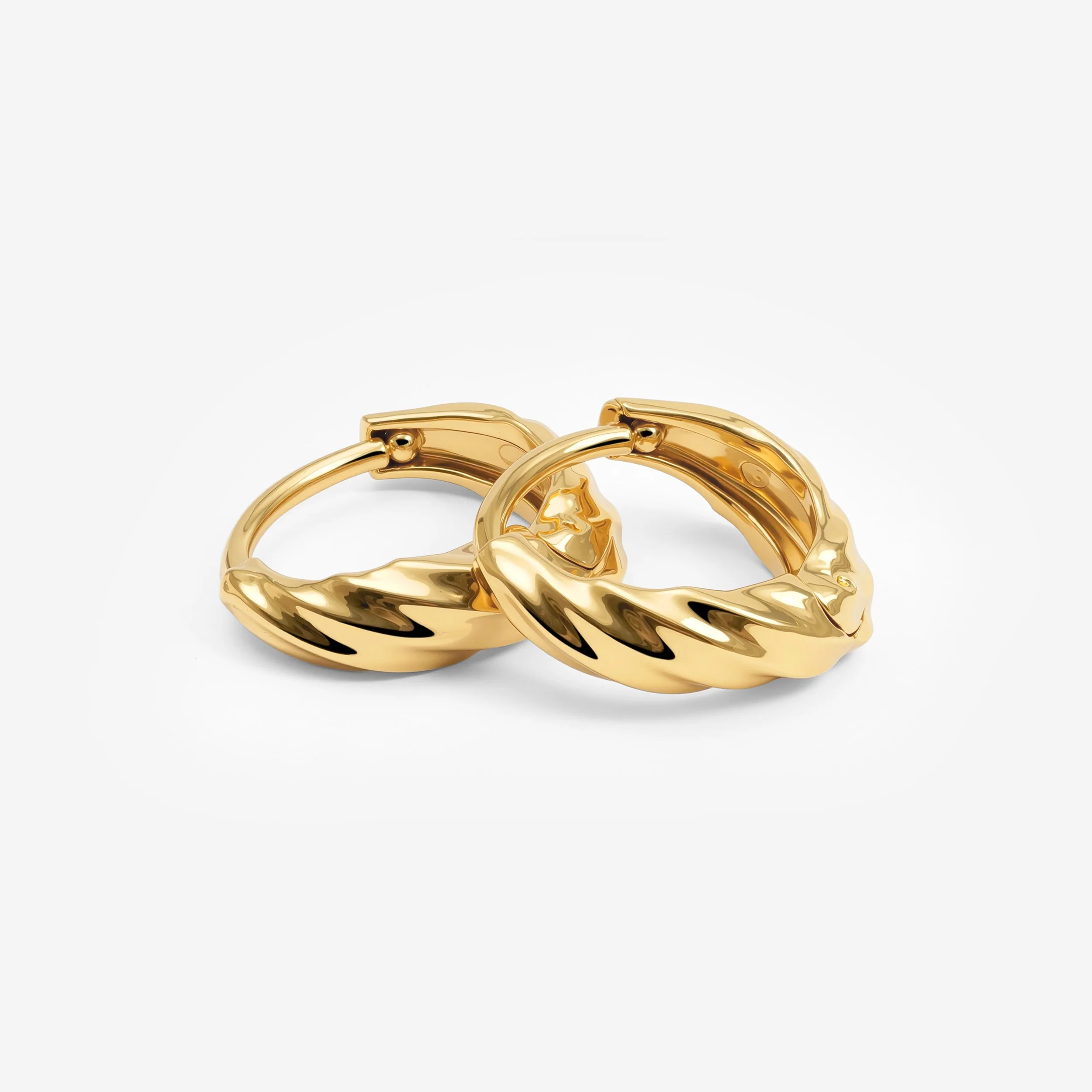 Mini Twist Hoops Stud Earrings Gold - Image 4
