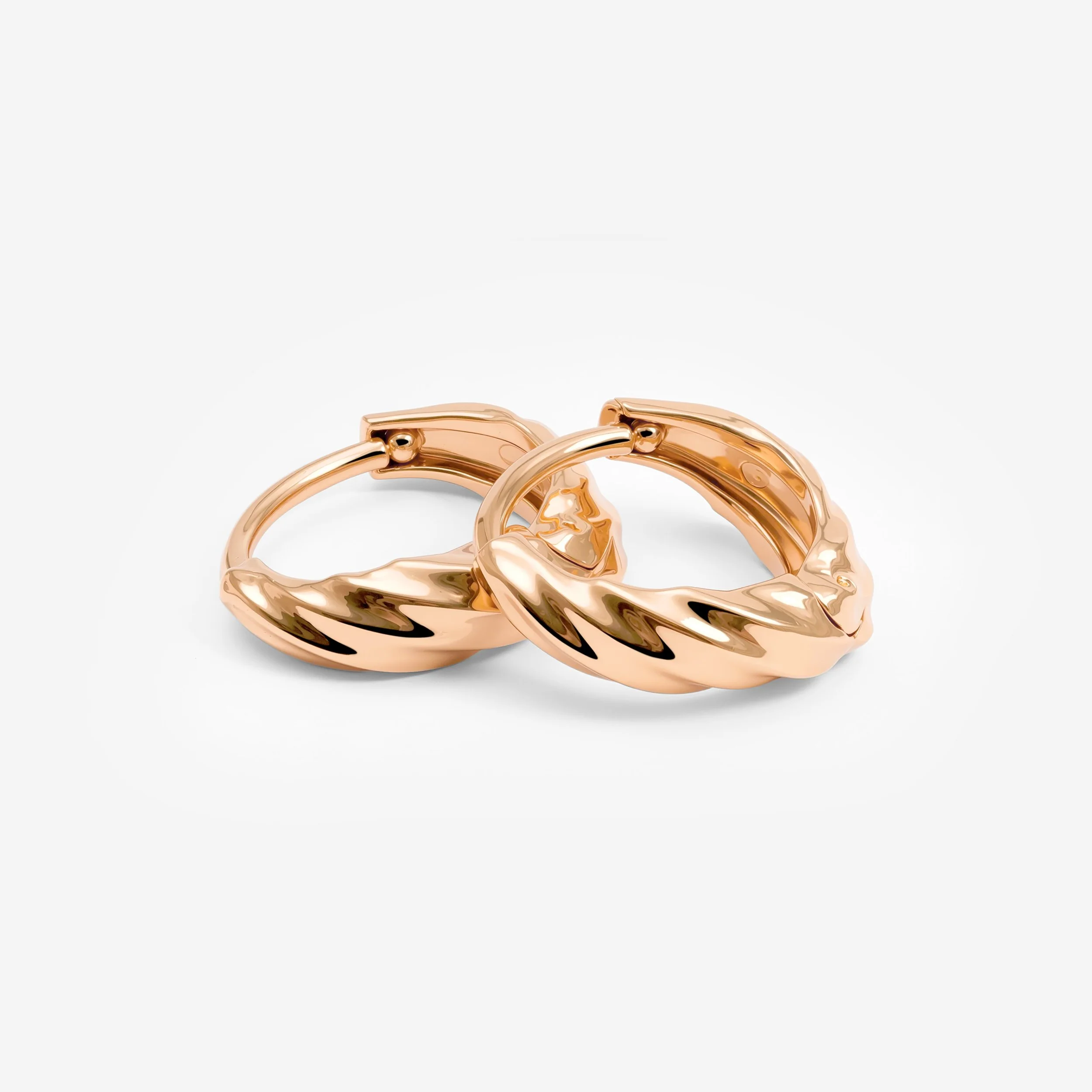 Mini Twist Hoops Rose Gold - Image 4