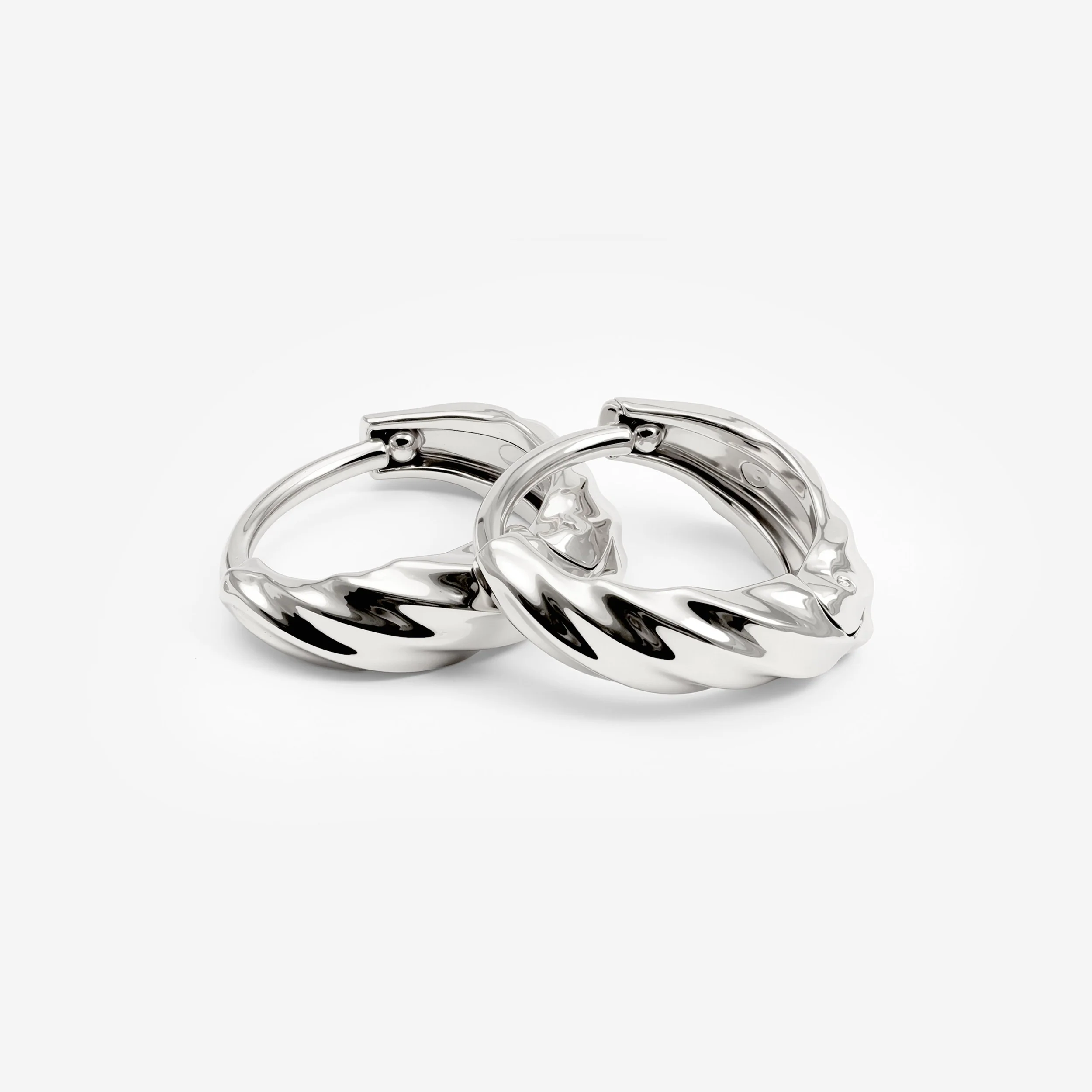 Mini Twist Hoops Silver - Image 4
