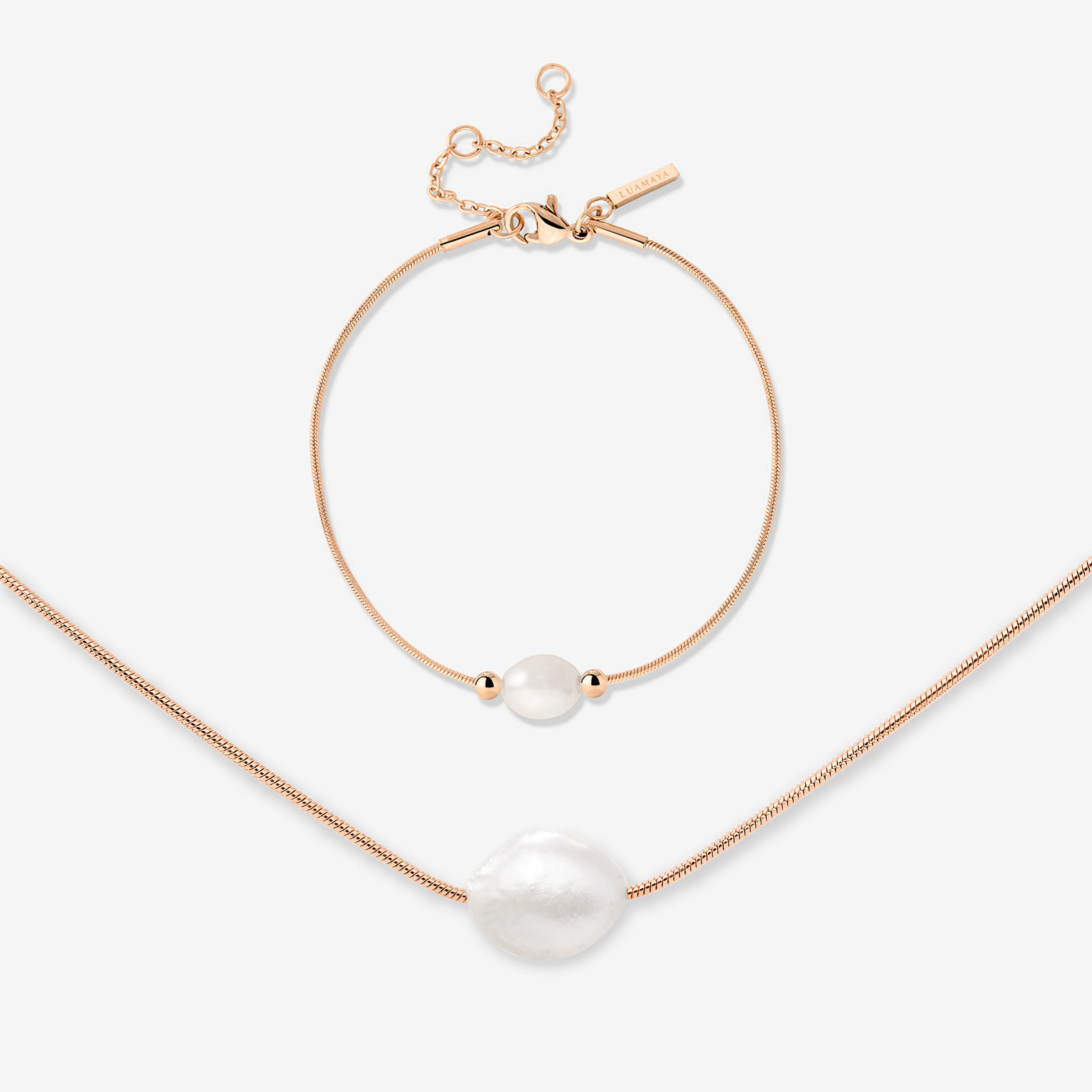 Minimalist Pearl Bundle Rose Gold