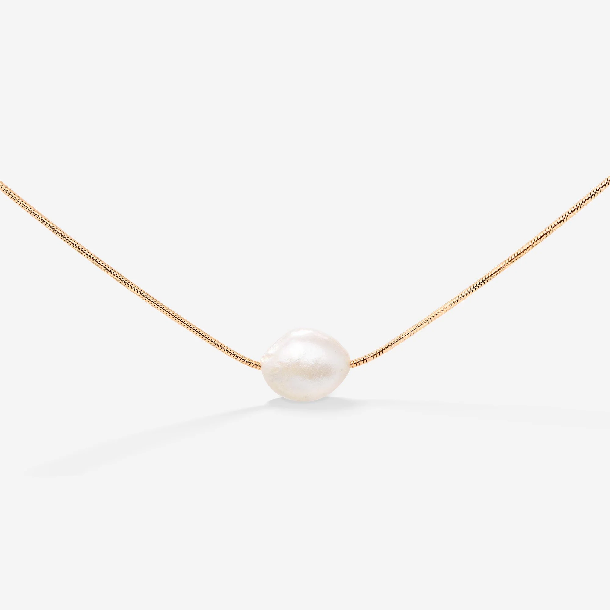 Minimalist Pearl Choker Rose Gold