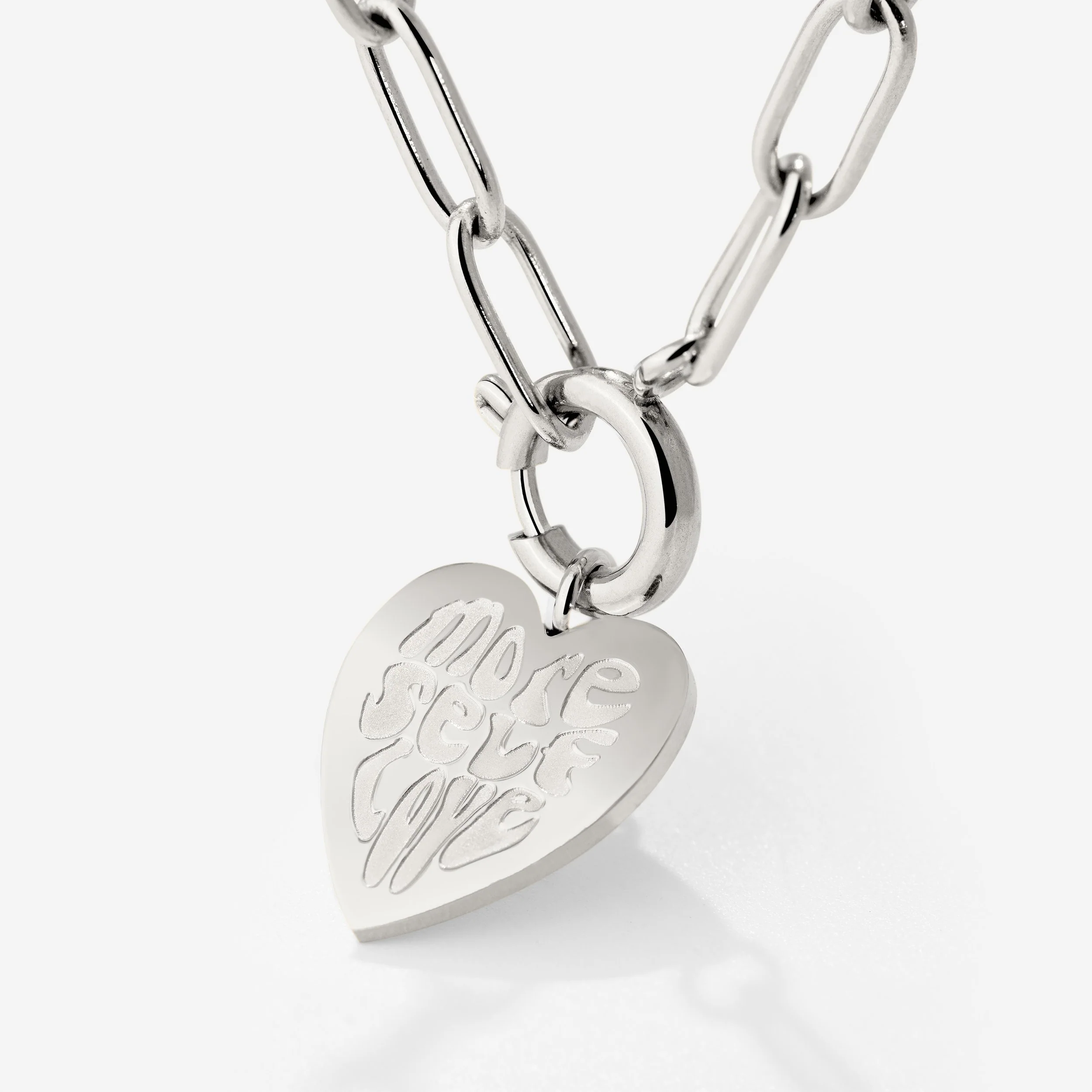More Self-Love Oval Links Necklace Set Silver - Image 3