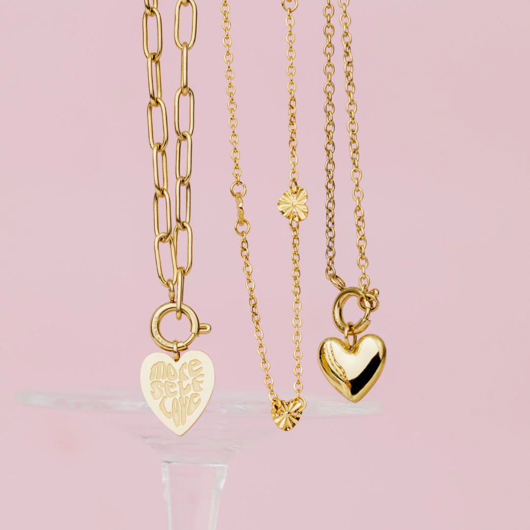 More Self-Love Oval Links Necklace Set Silver - Image 4