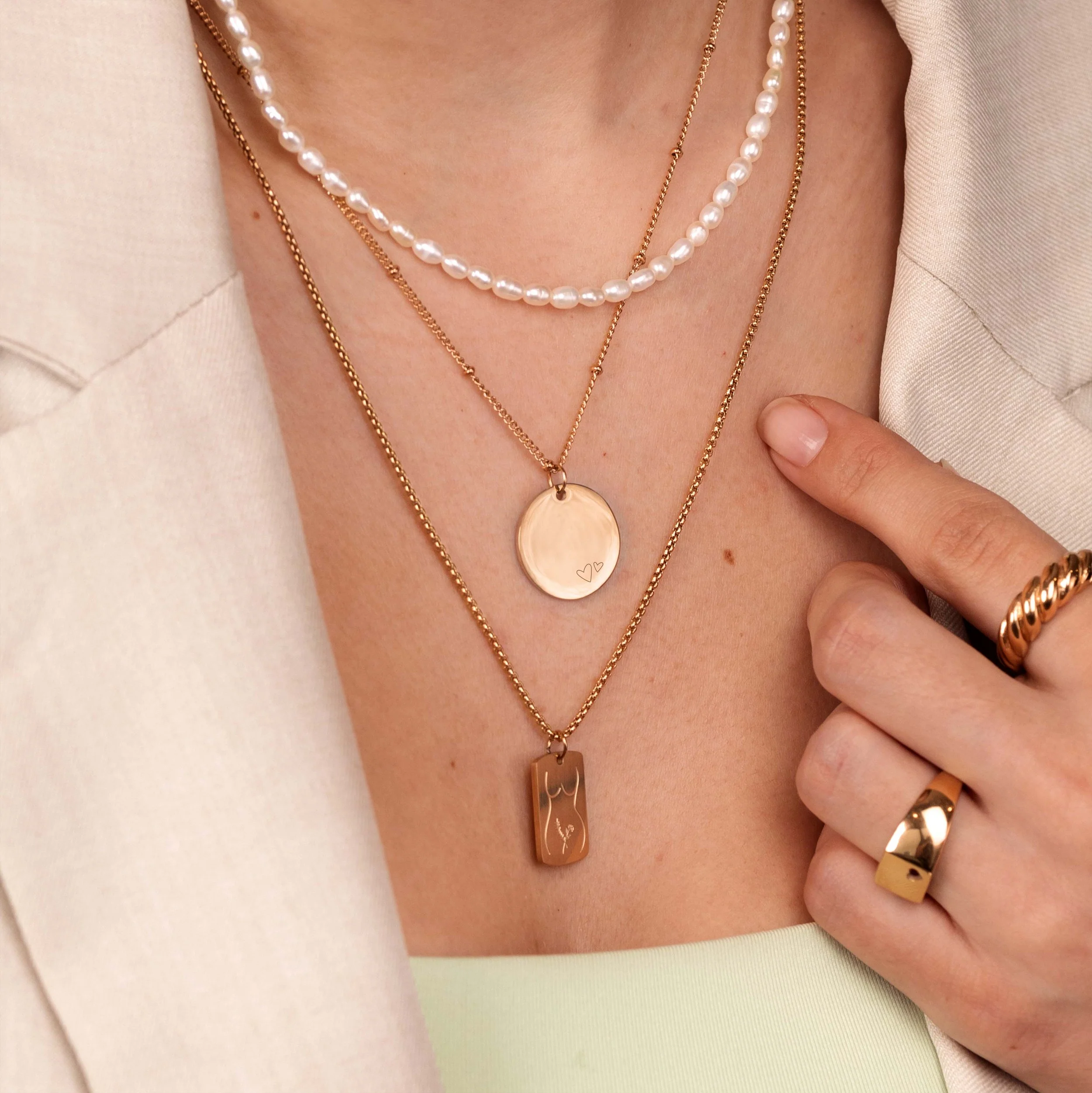 Mother & Daughter Necklace Rose Gold - Image 2