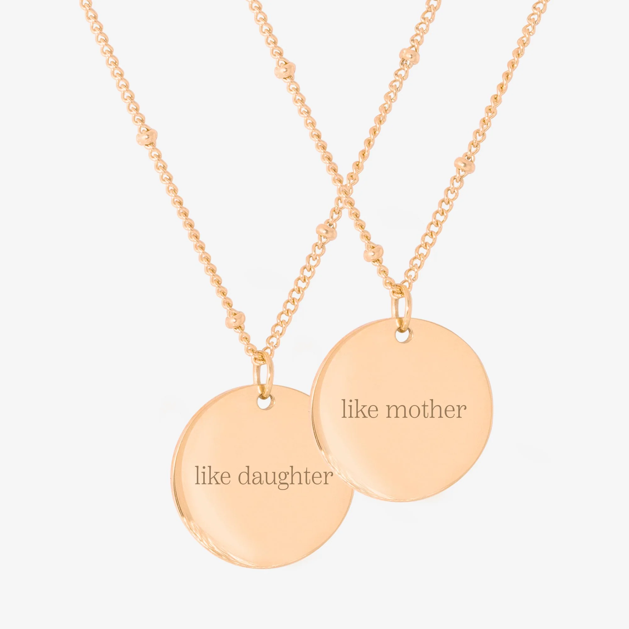 Mother & Daughter Necklace Rose Gold - Image 3