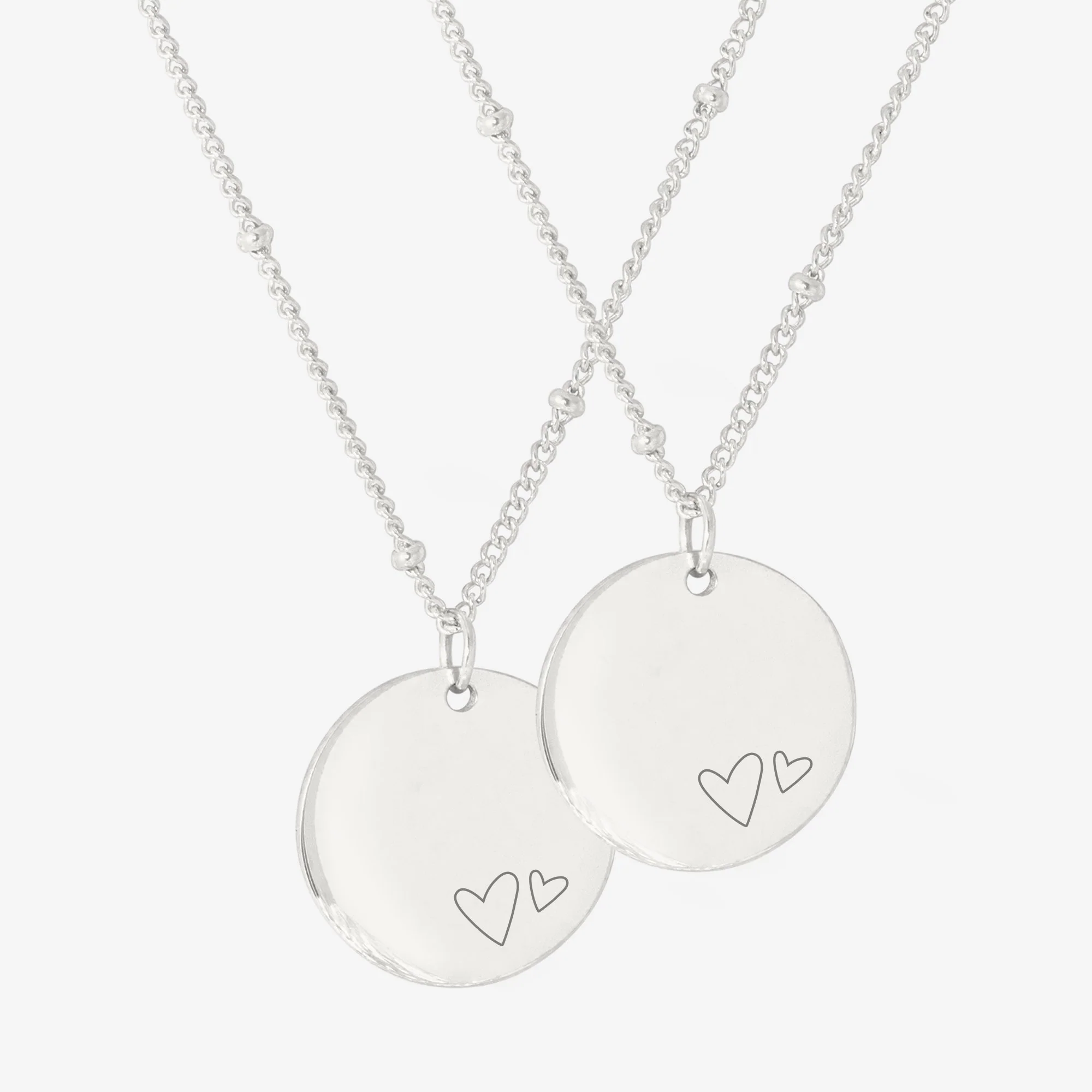 Mother & Daughter Necklace Silver