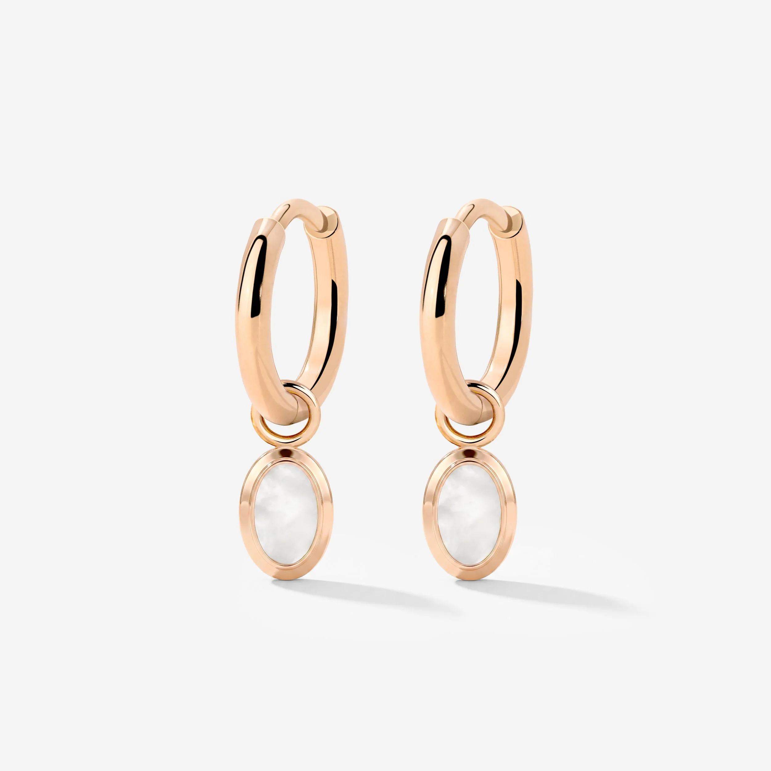 Mother of Pearls Hoop Set Rose Gold