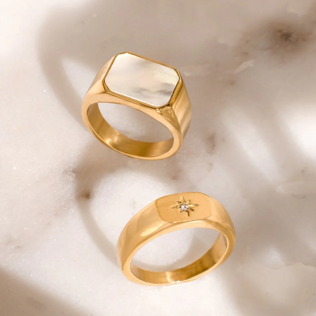 Mother of Pearls Ring Rose Gold - Image 3