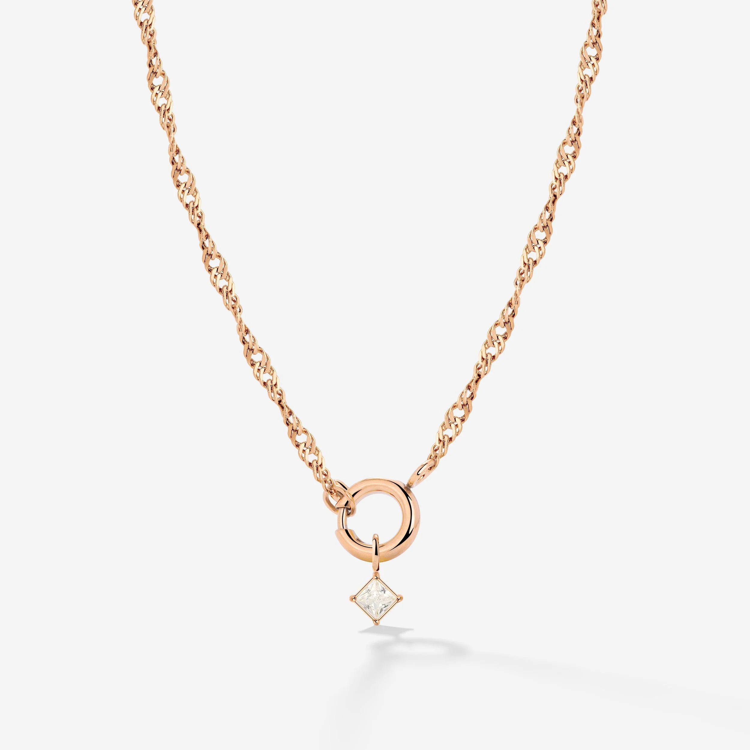 North Star Singapore Chain Necklace Set Rose Gold