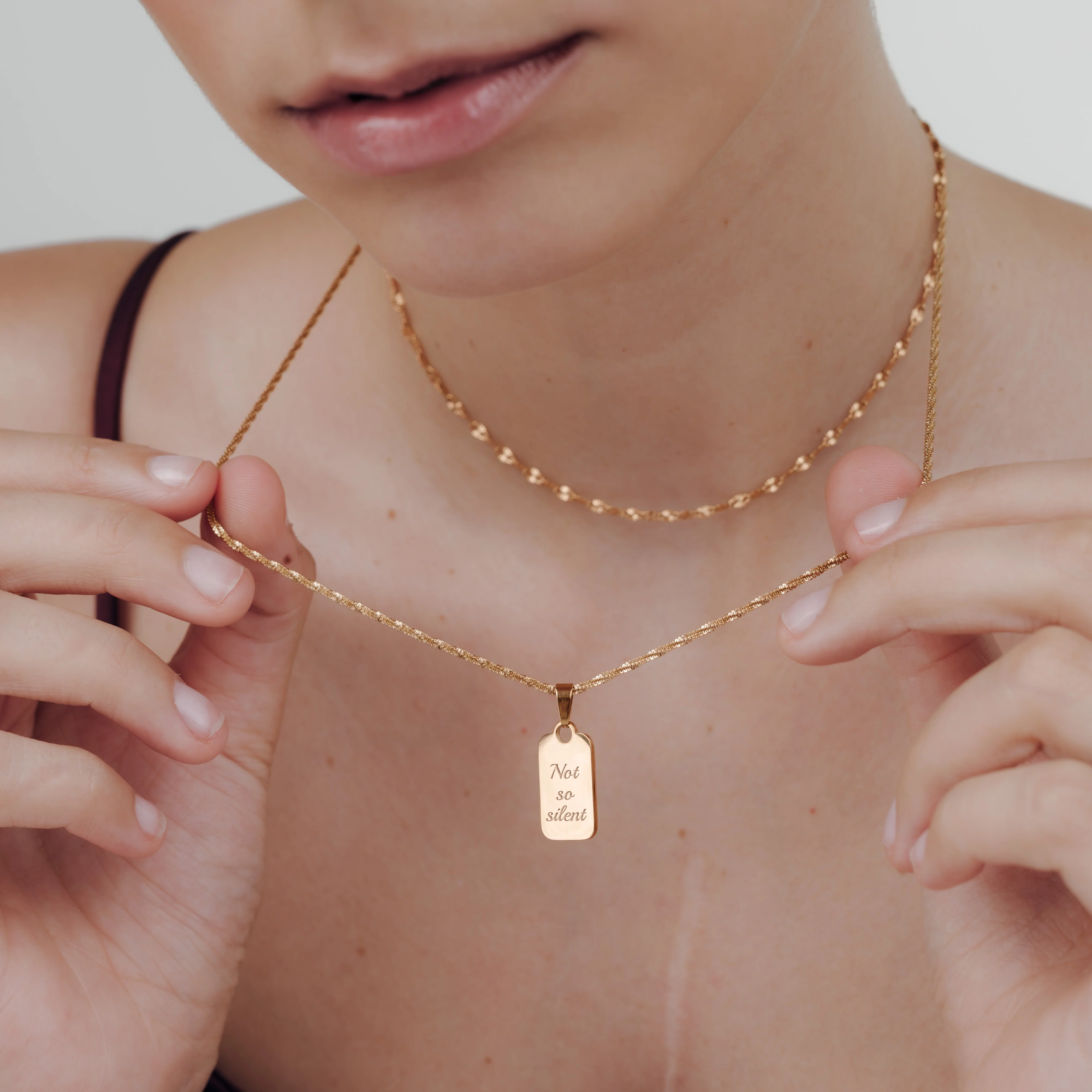 Not so silent Necklace Rose Gold - Image 2