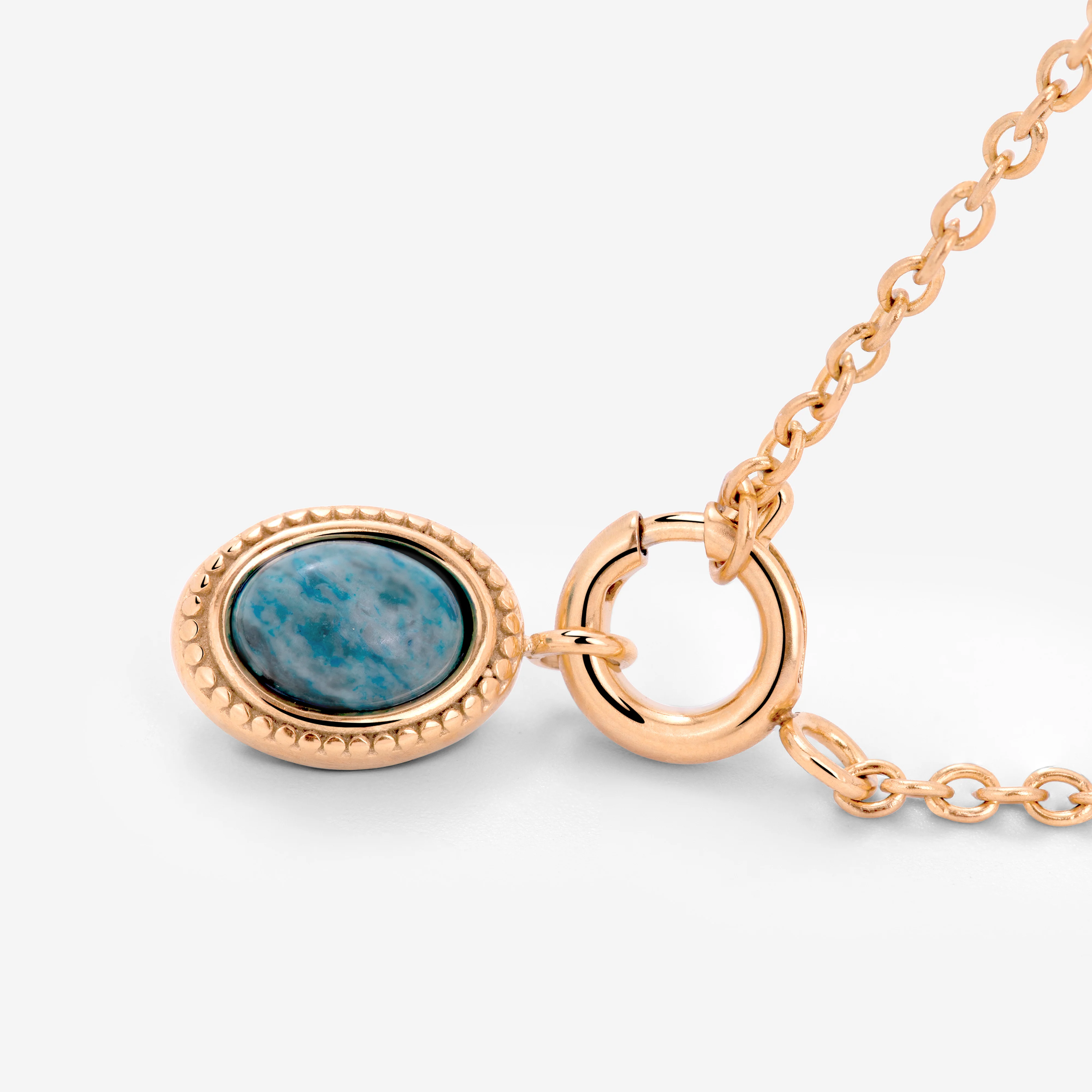 Ocean Agate Classic Chain Necklace Set Rose Gold - Image 3