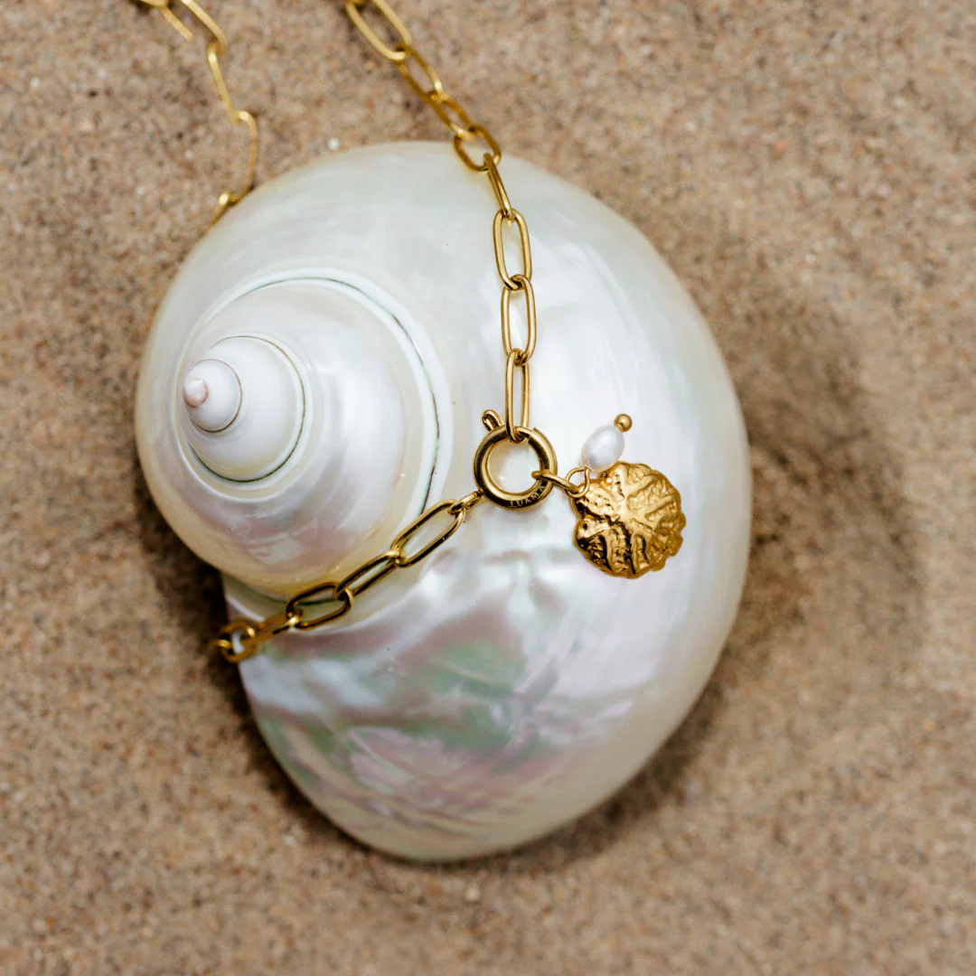 Ocean Lovers Oval Links Necklace Set Gold - Image 4