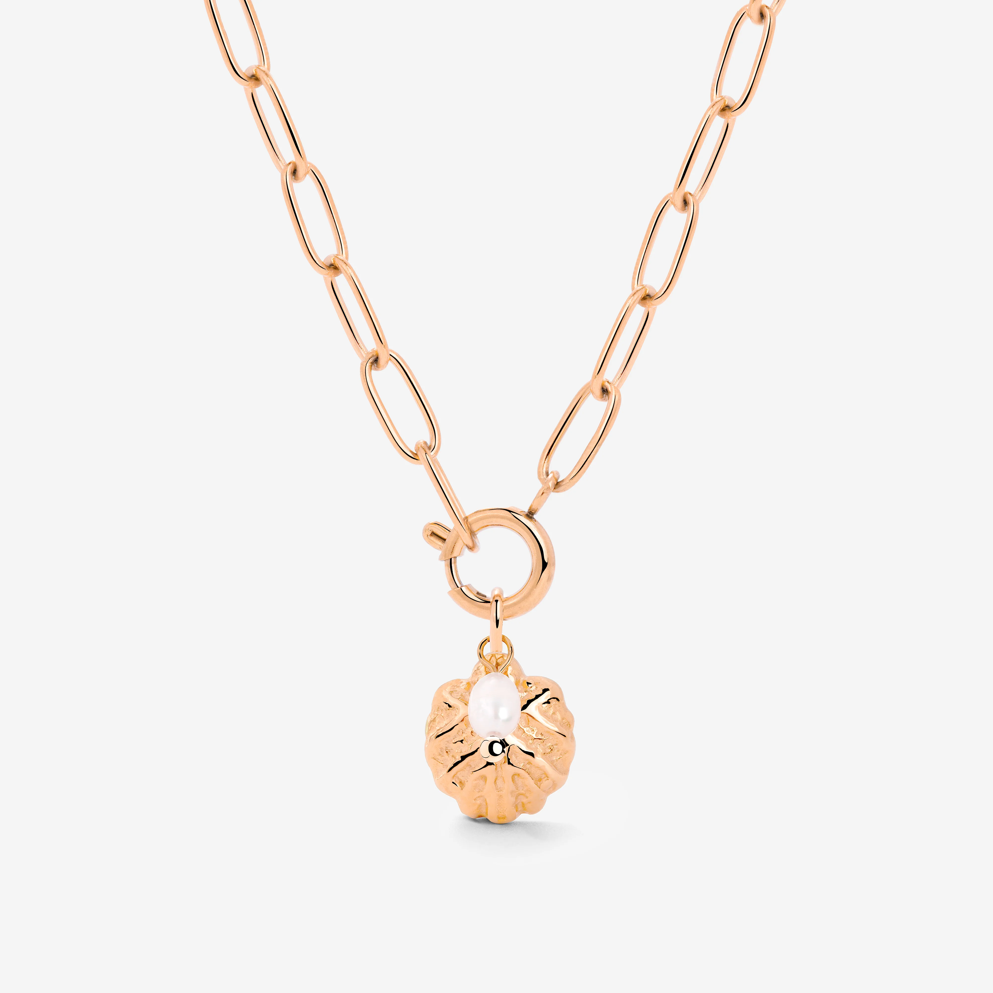 Ocean Lovers Oval Links Necklace Set Rose Gold