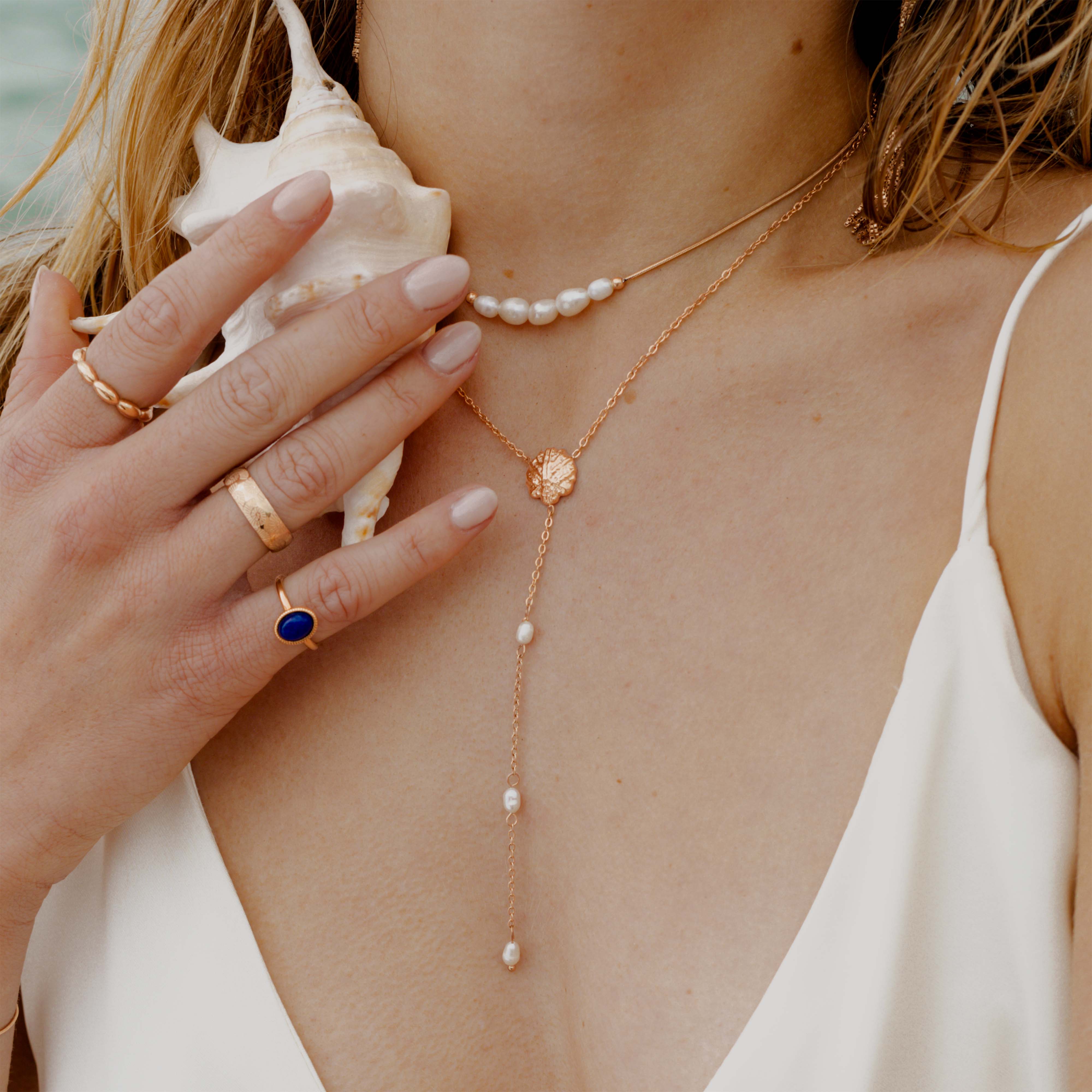 Ocean Lovers Y-Necklace Rose Gold - Image 2