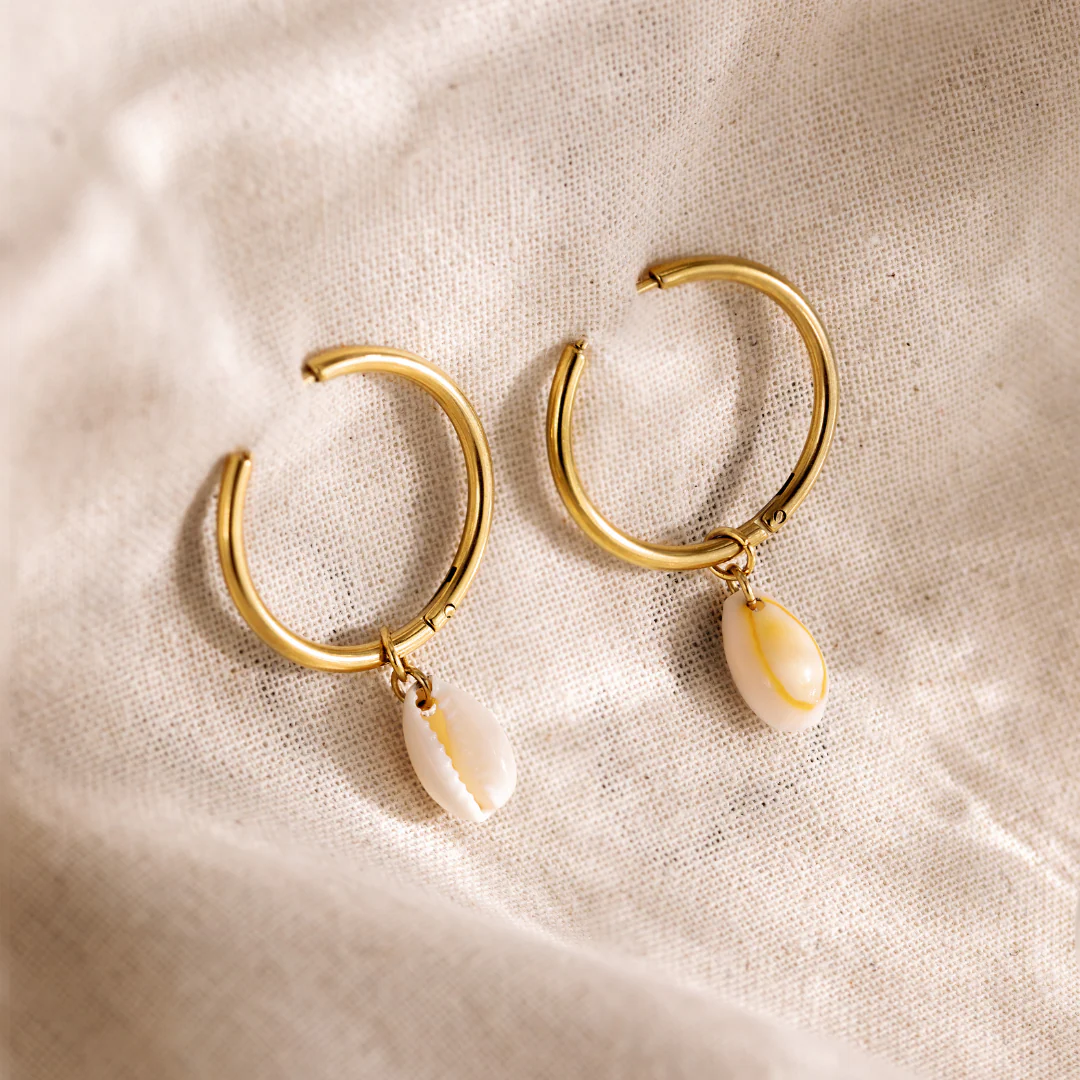 Ocean Whisper Hoop Set Large Gold - Image 4