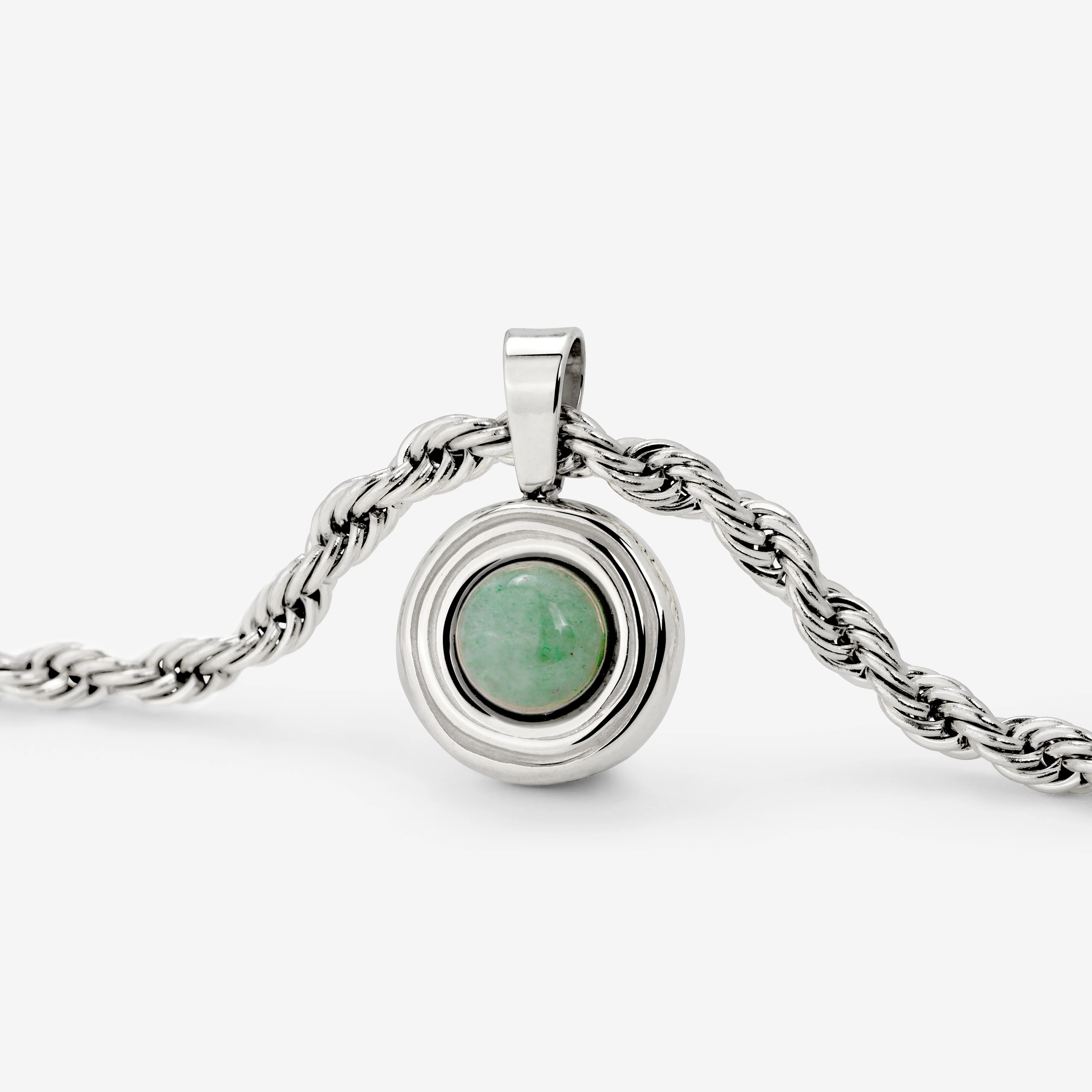 Olive Glow Necklace Silver - Image 3