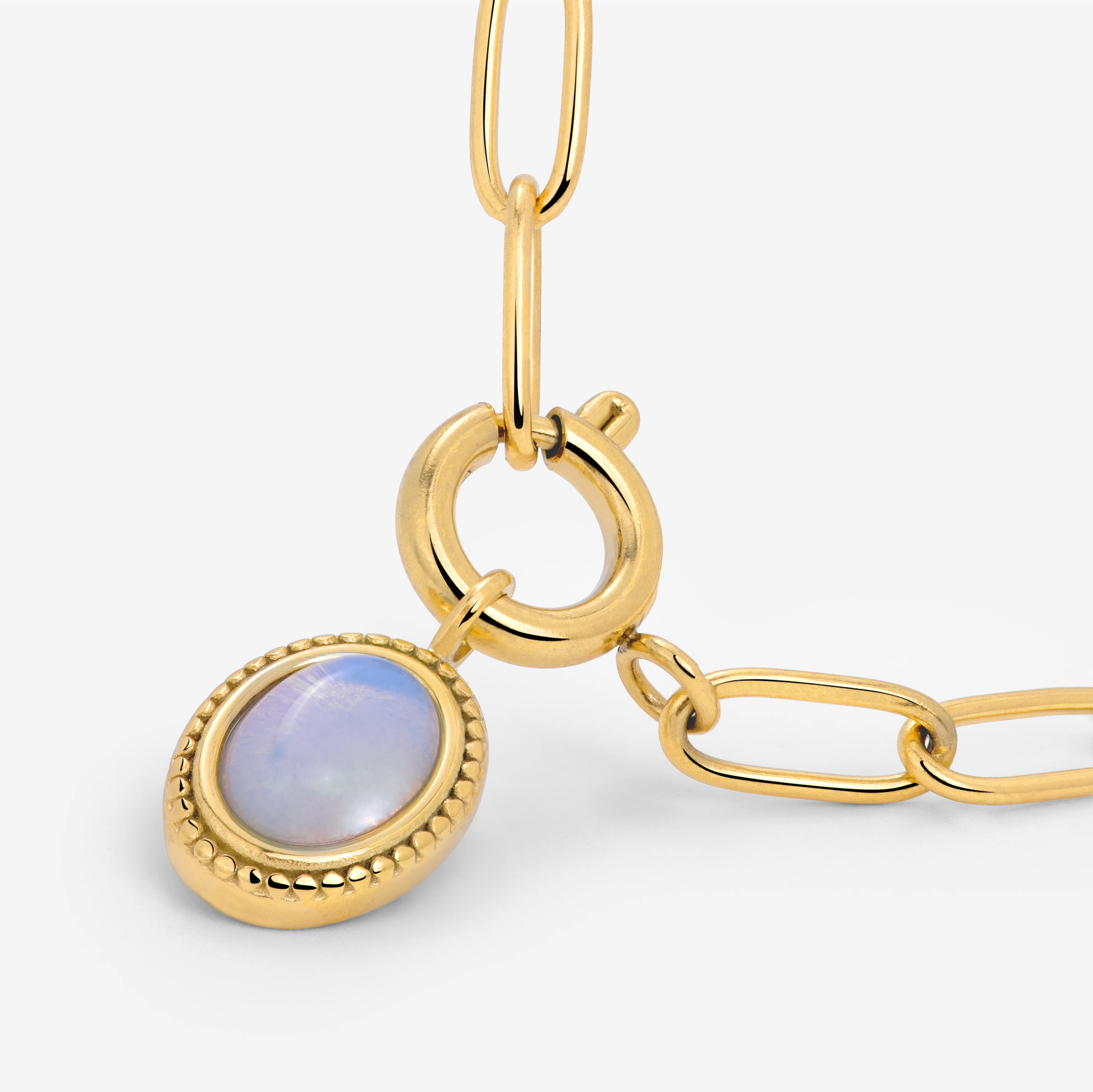 Opaline Oval Links Necklace Set Gold - Image 3