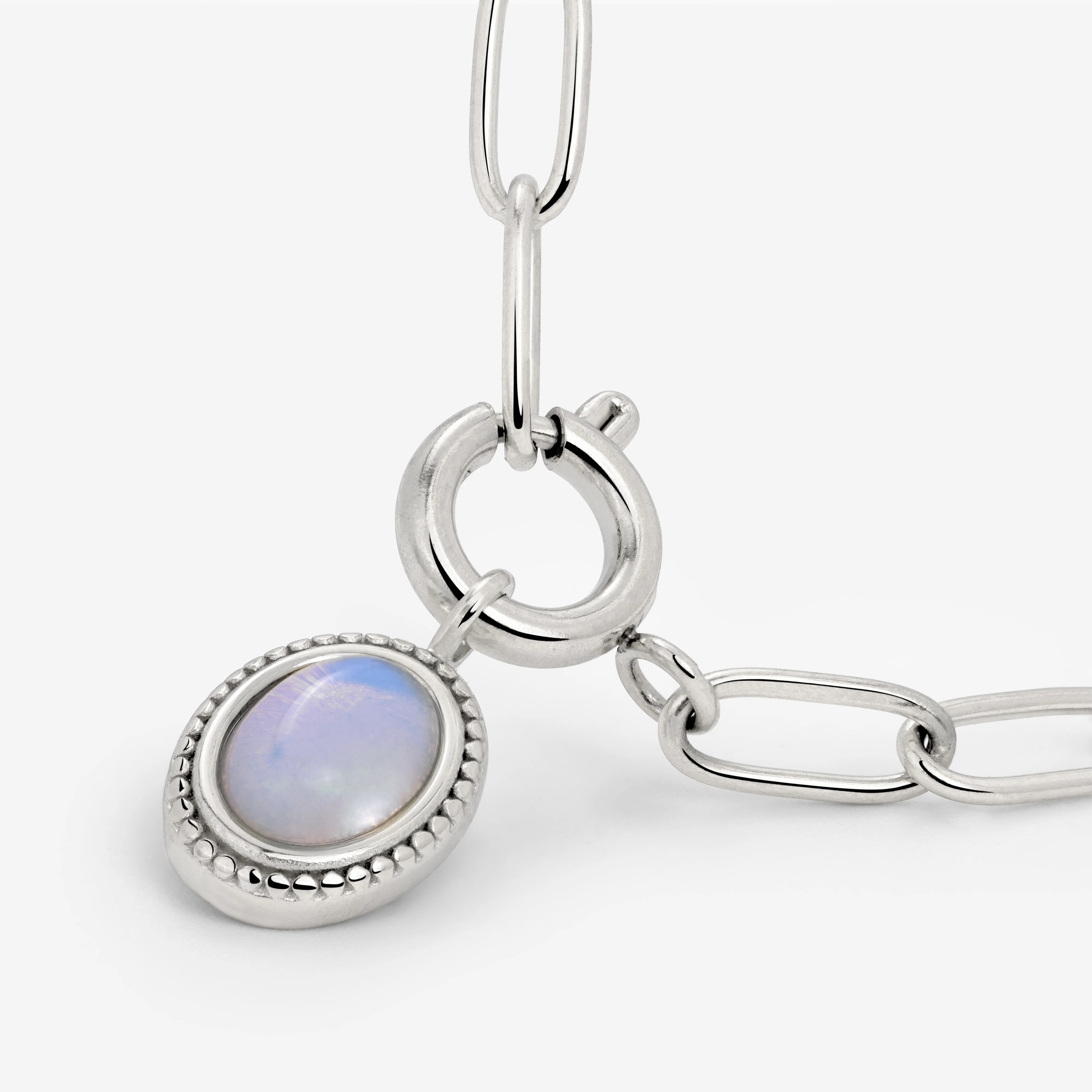 Opaline Oval Links Necklace Set Silver - Image 3