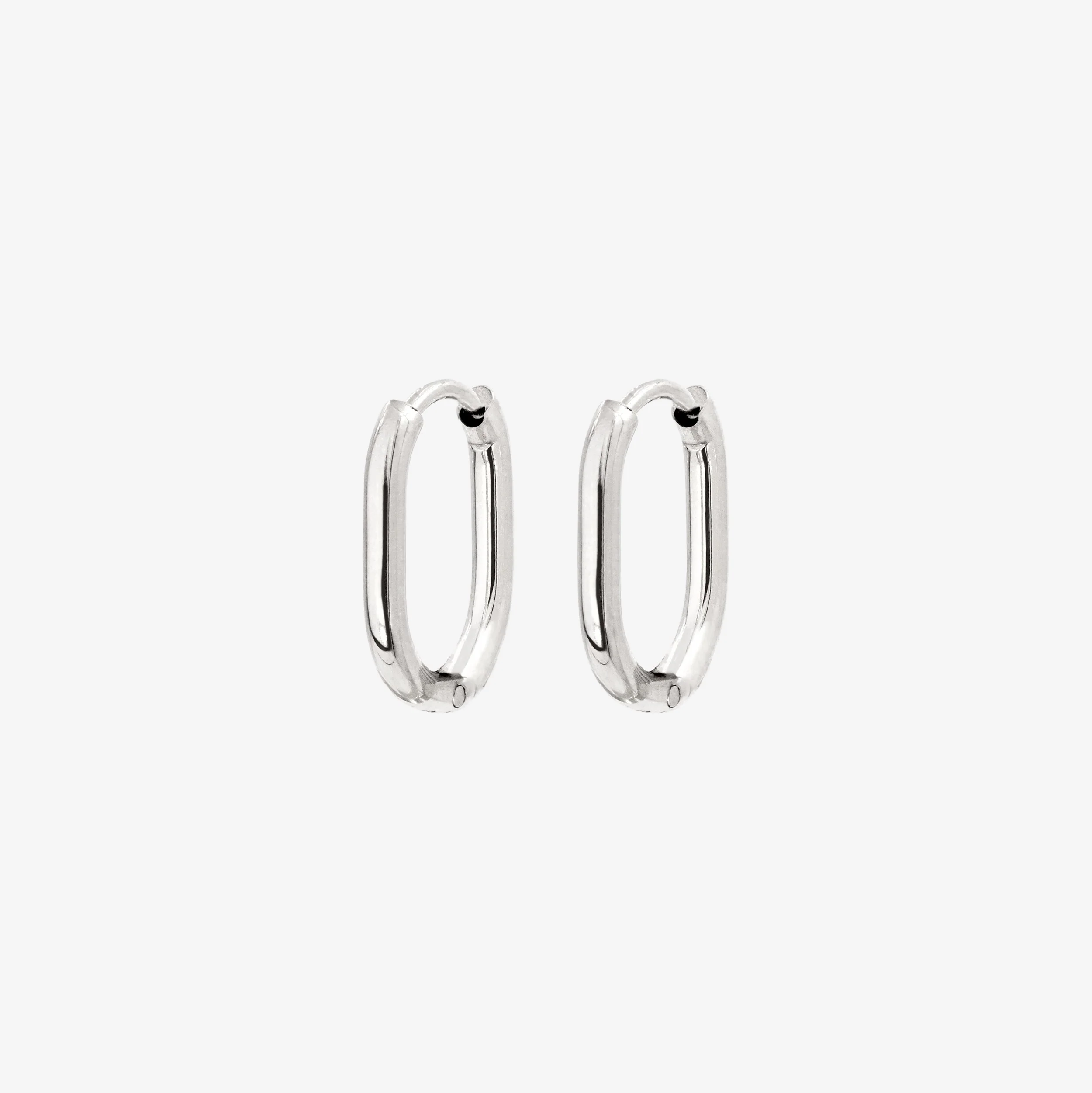 Oval Hoops Baby Silver