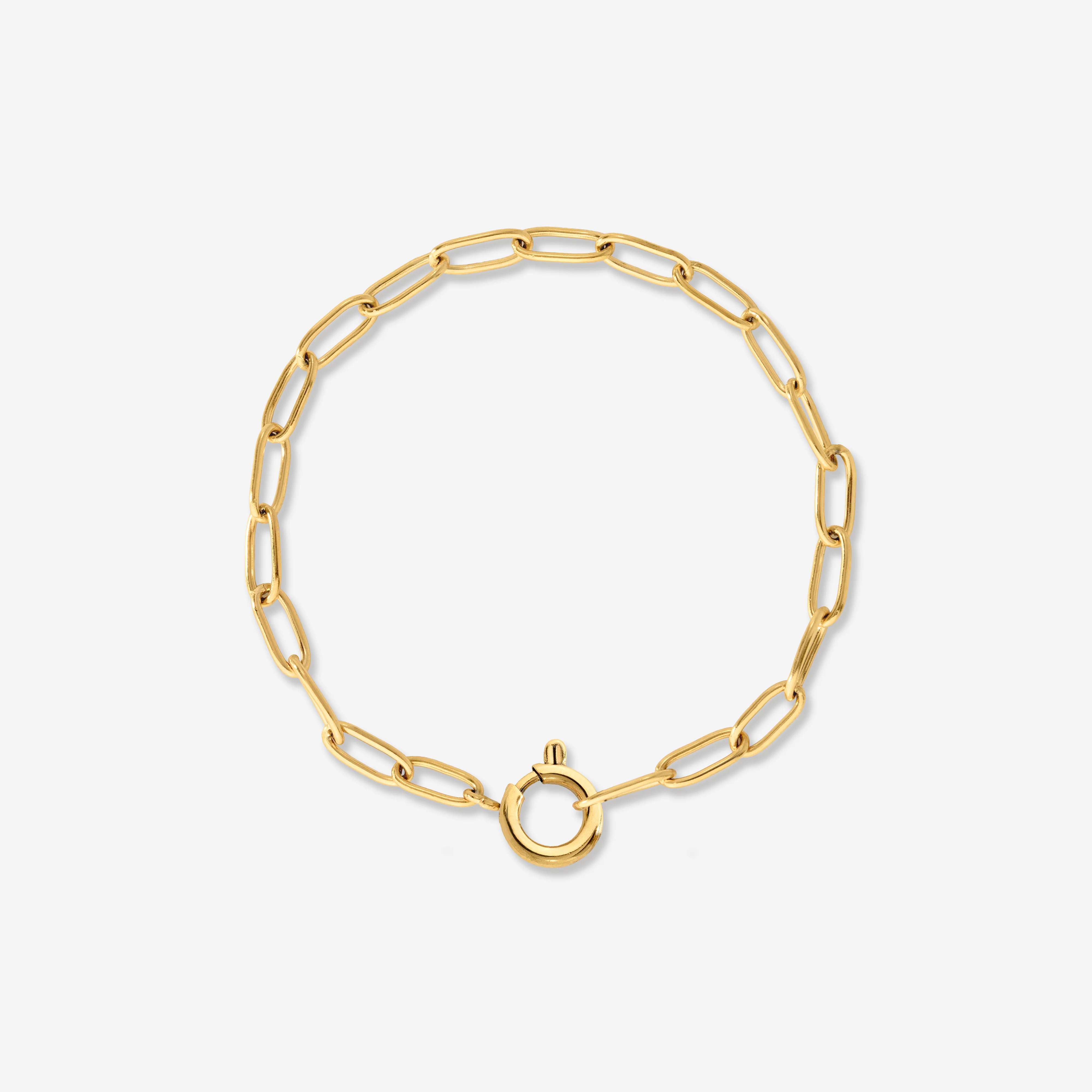 Oval Links Charm Bracelet Gold