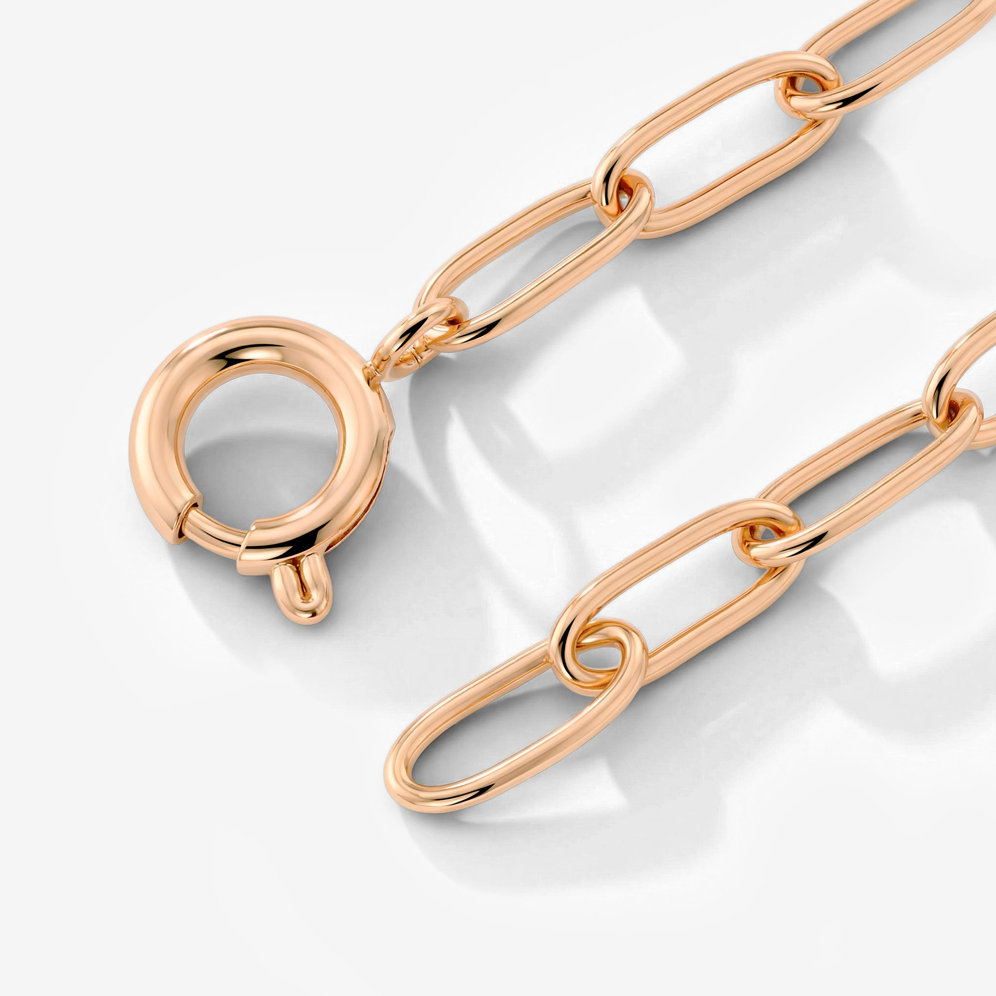 Oval Links Charm Bracelet Rose Gold - Image 4