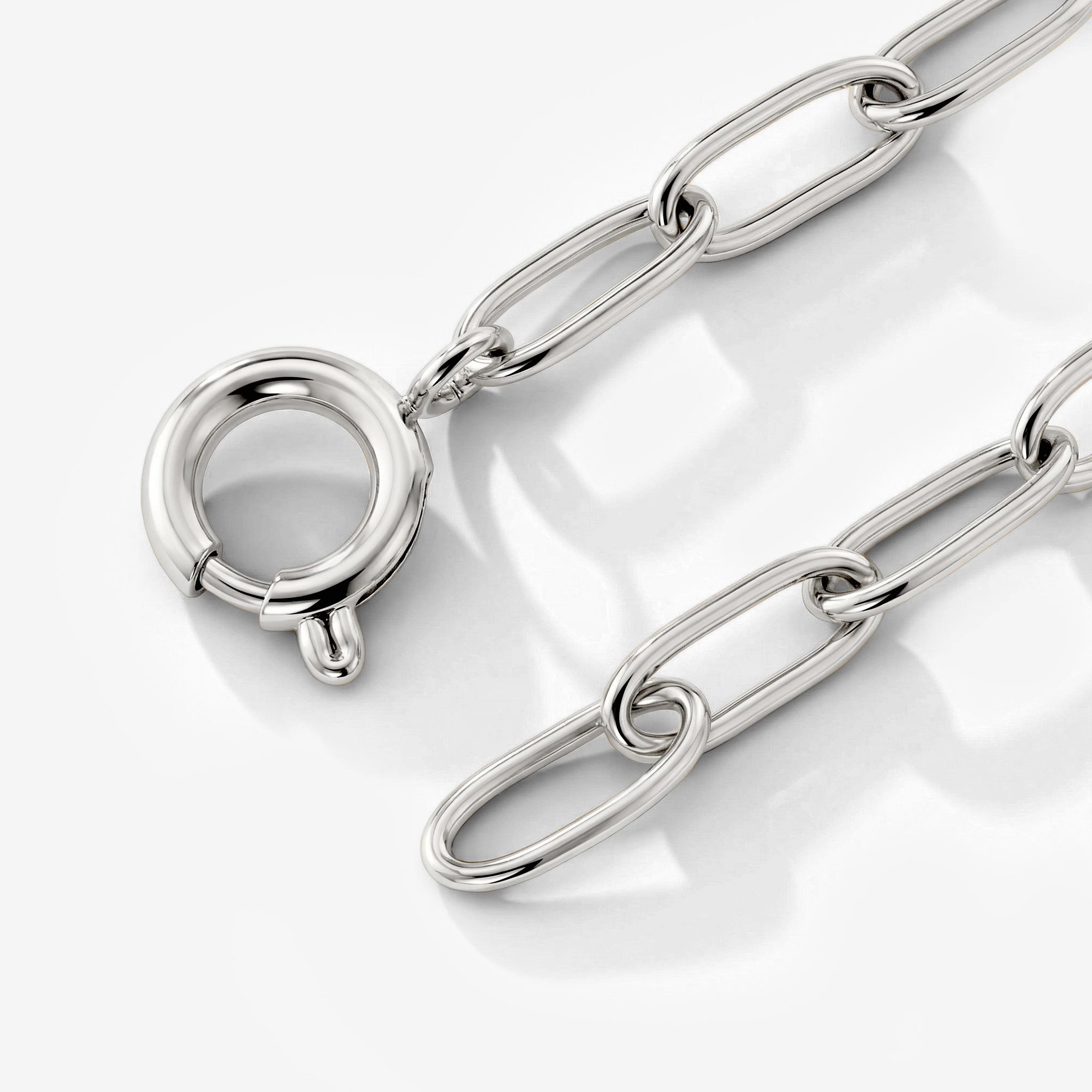 Oval Links Charm Bracelet Silver - Image 4