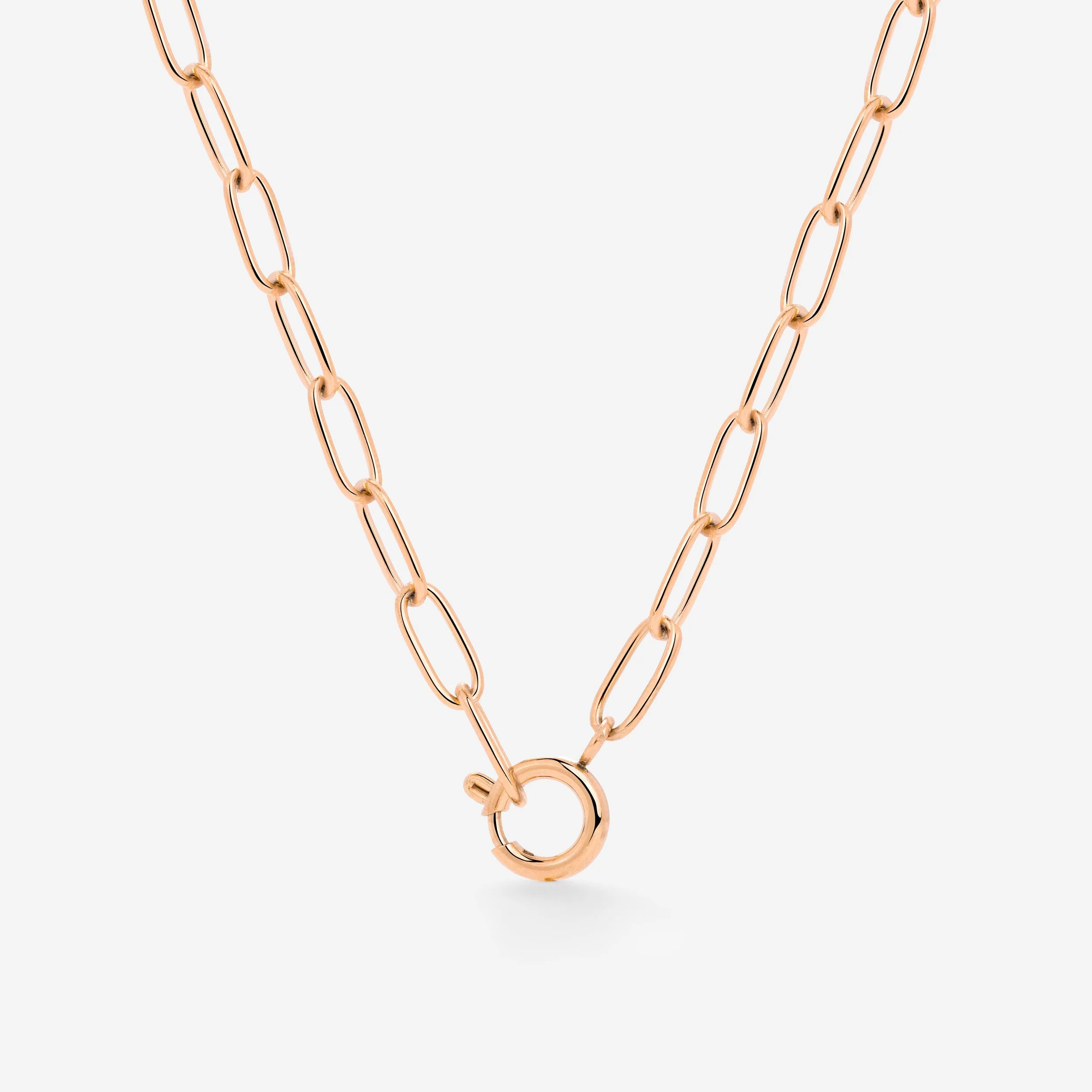 Oval Links Charm Necklace rose gold