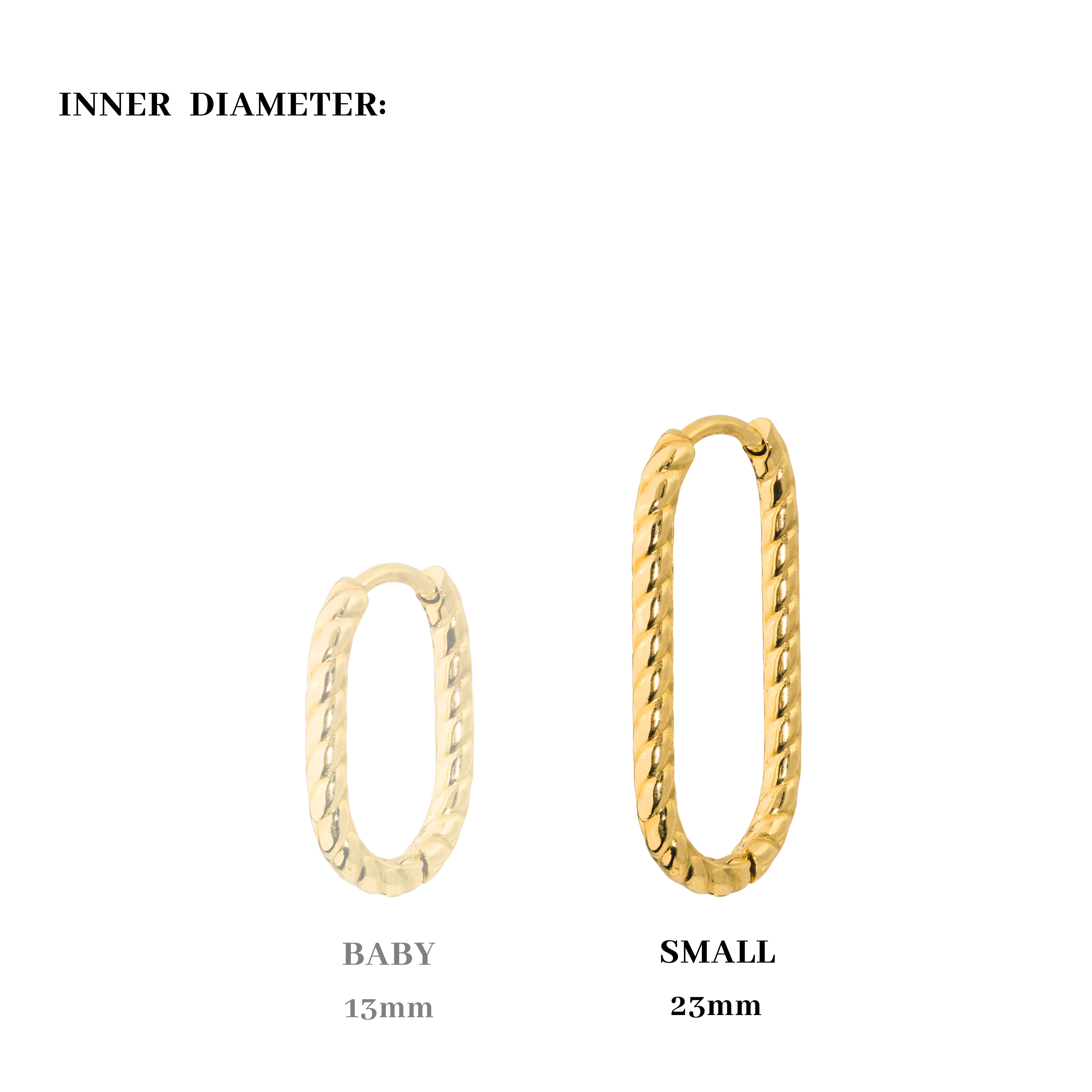 Oval Twisted Hoops Small Gold - Image 4