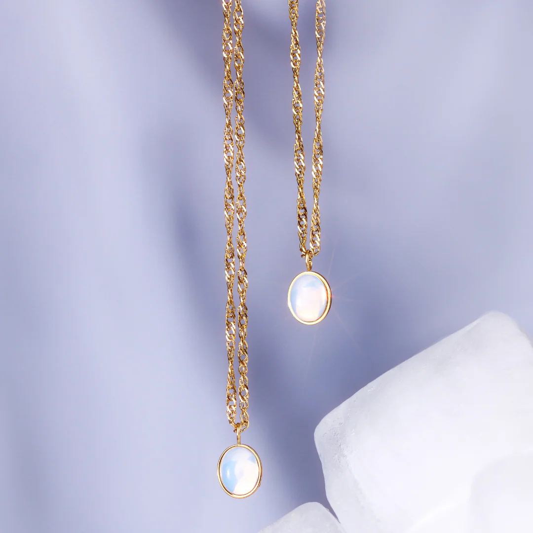 Oval Pendant Necklace Silver - Image 6