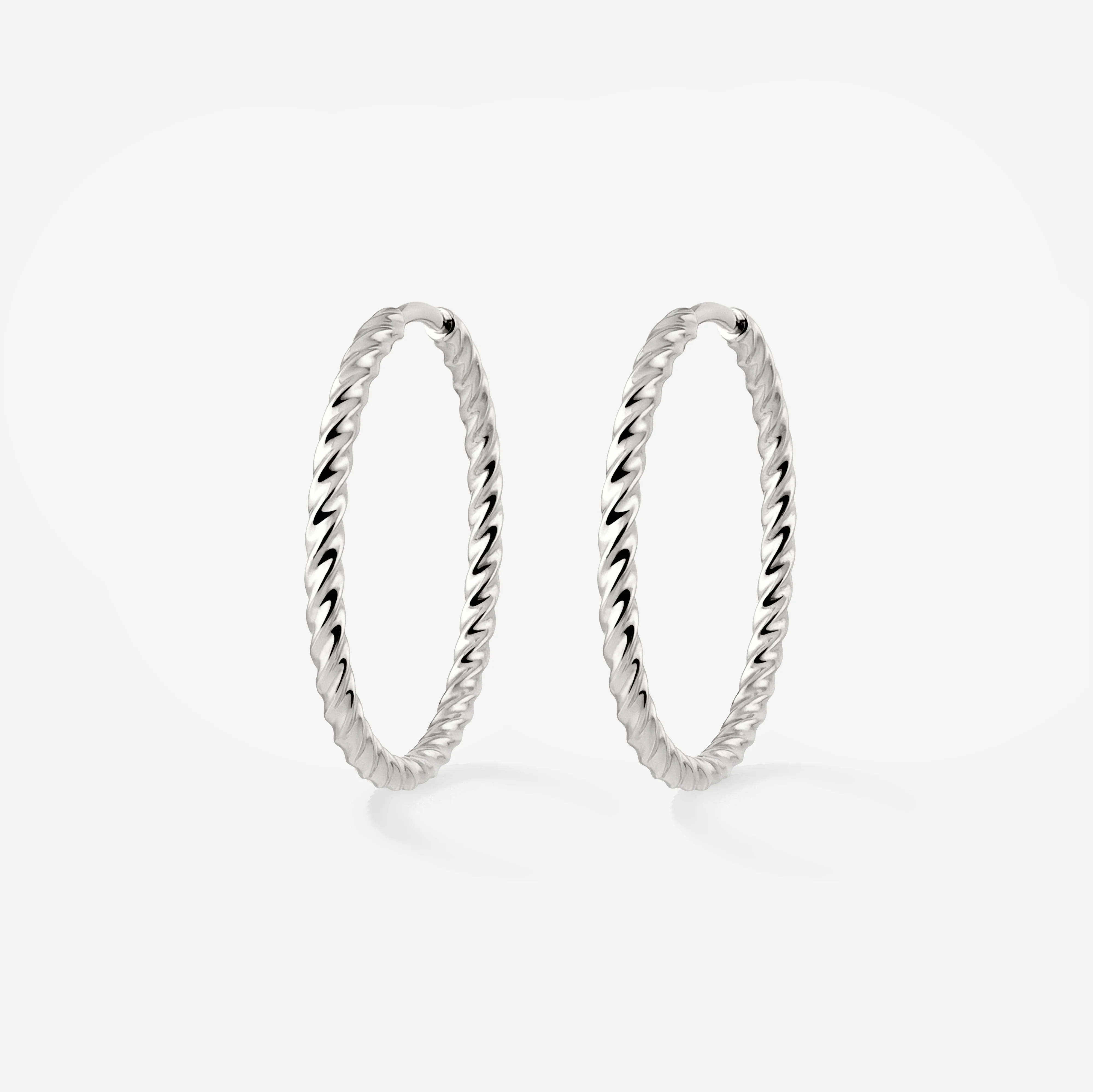 Twisted Hoops Large Silver