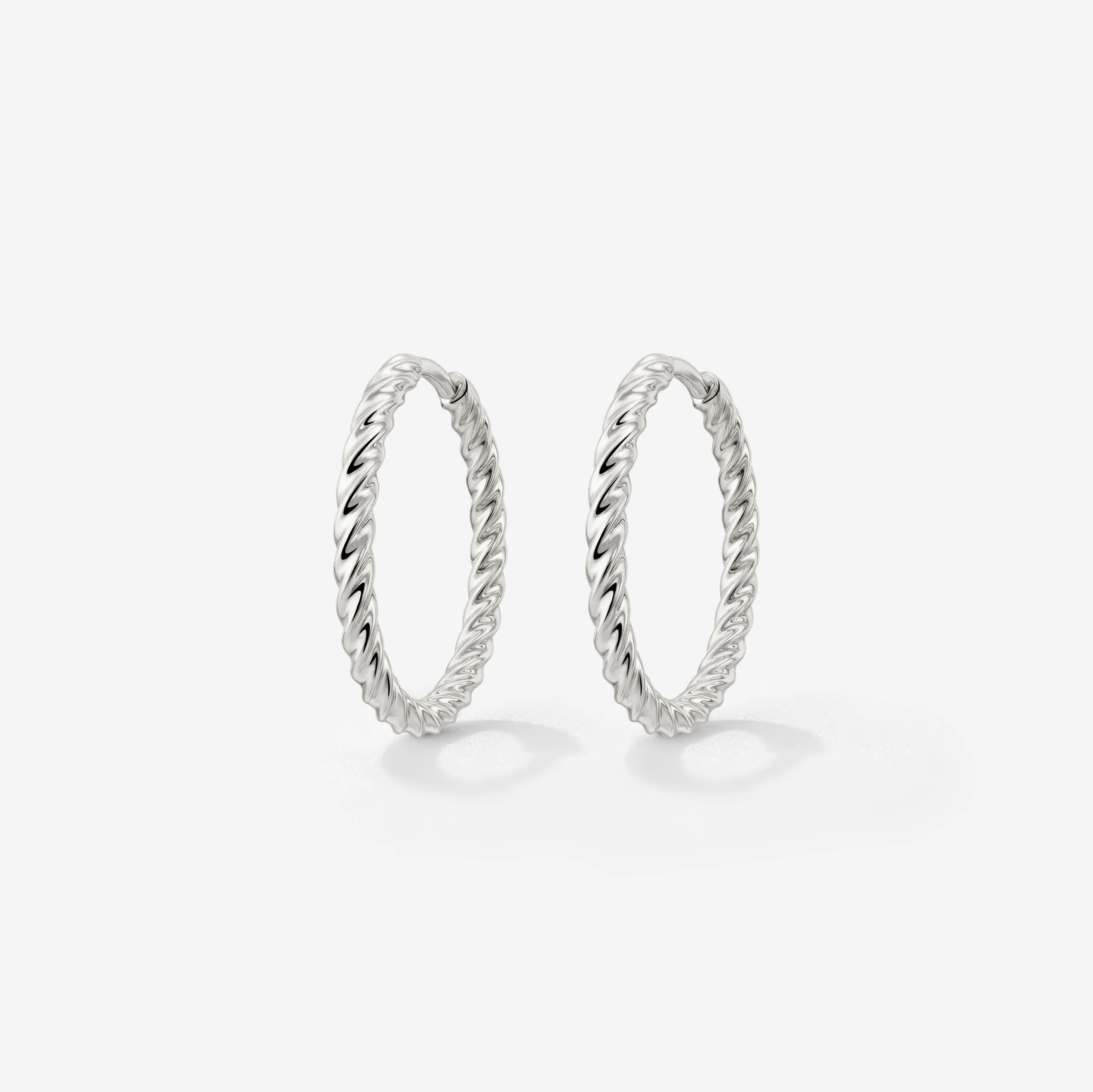 Twisted Hoops Medium Silver