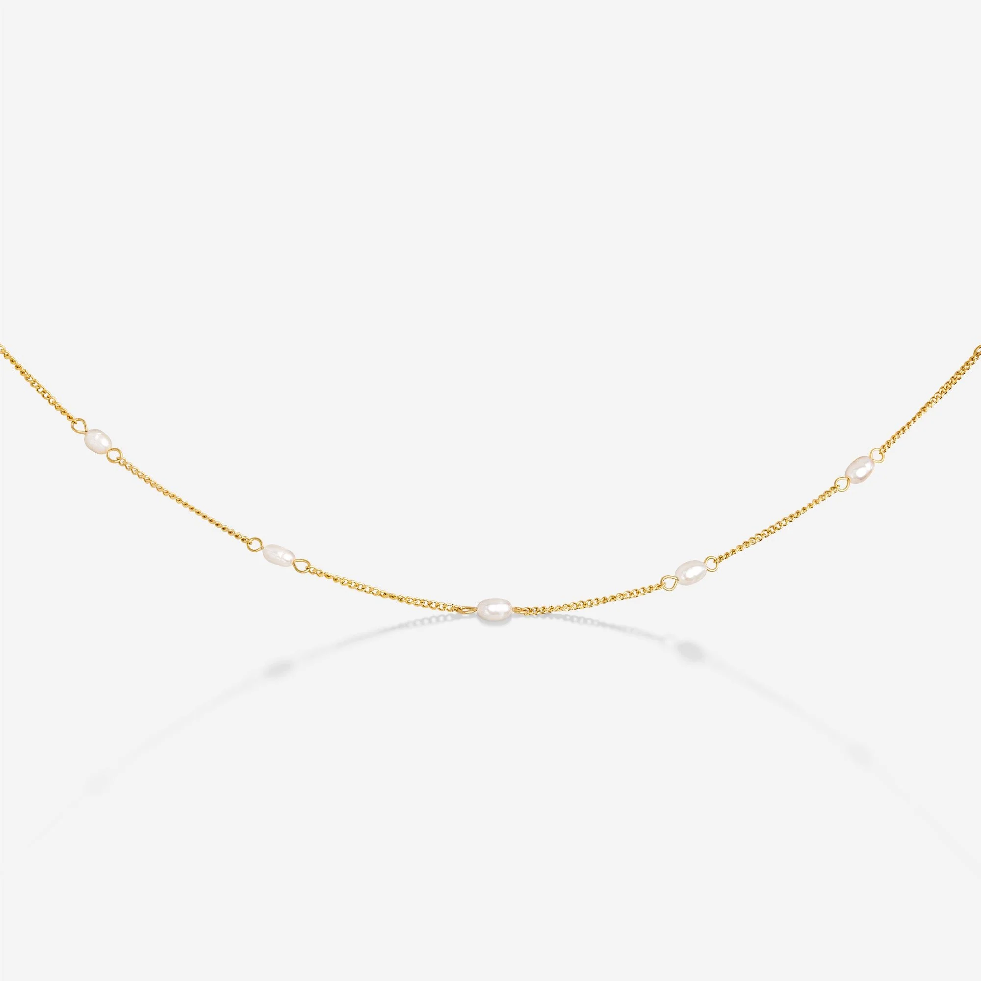 Pearl after Pearl Choker Gold