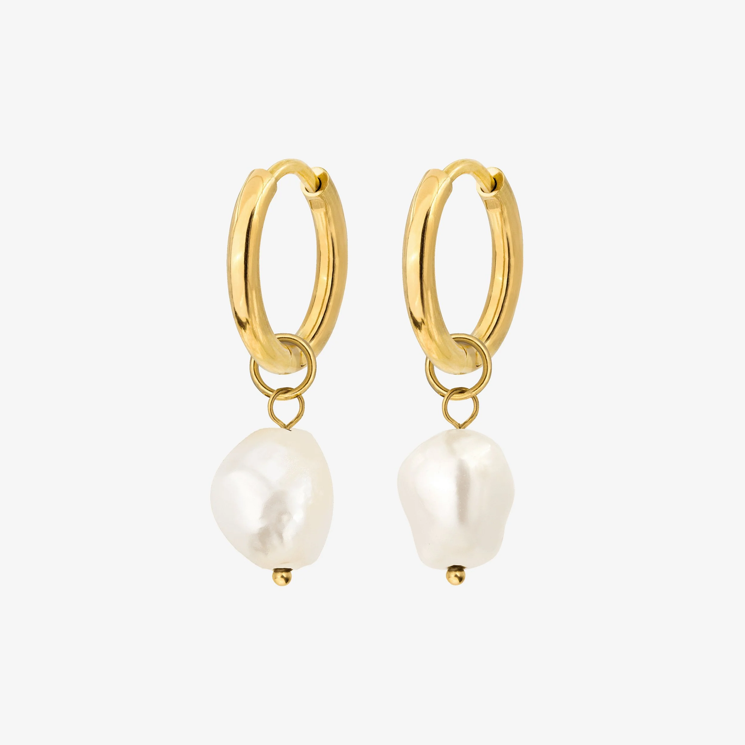 Pearly Hoop Set Gold