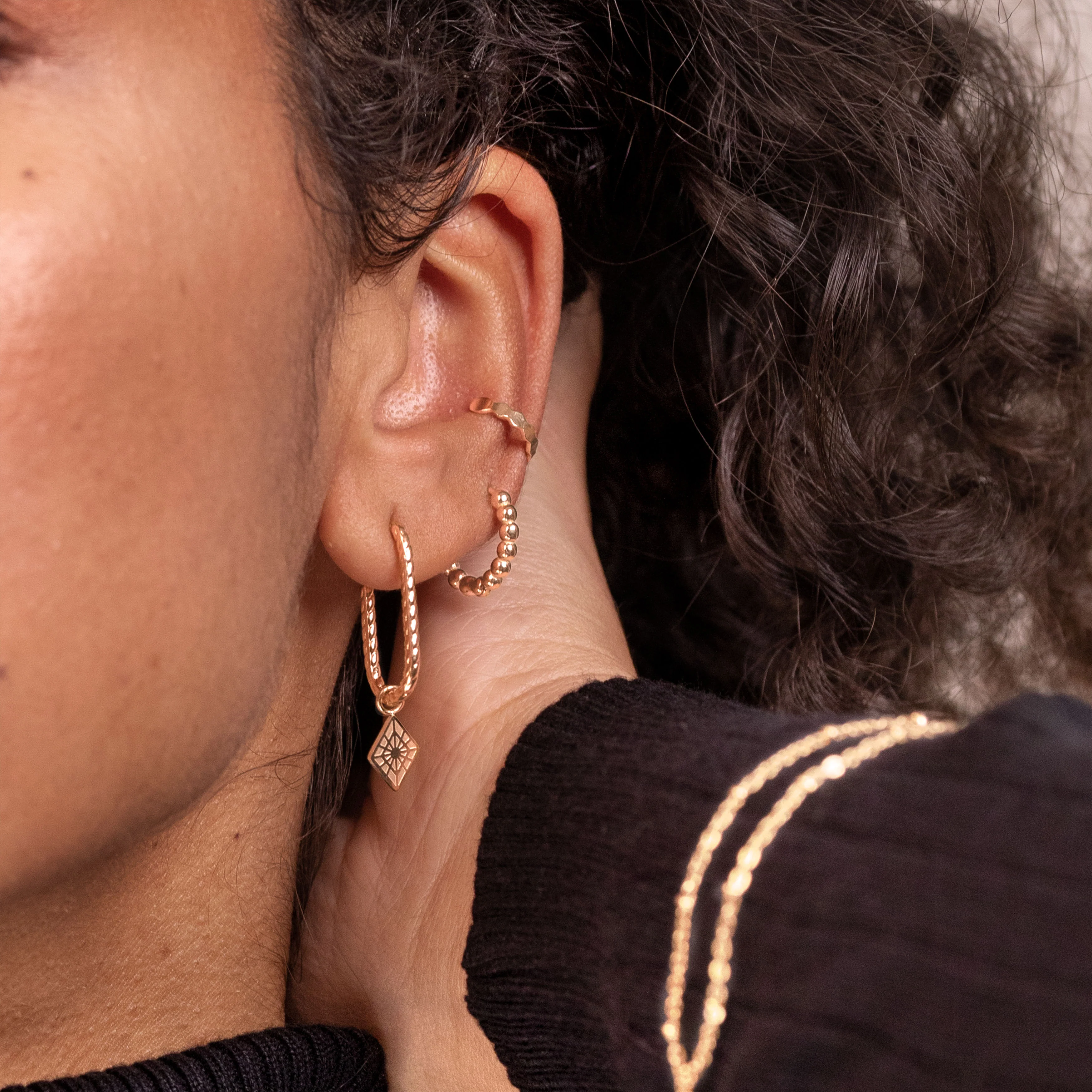 Pellet Hoops Rose Gold - Image 2