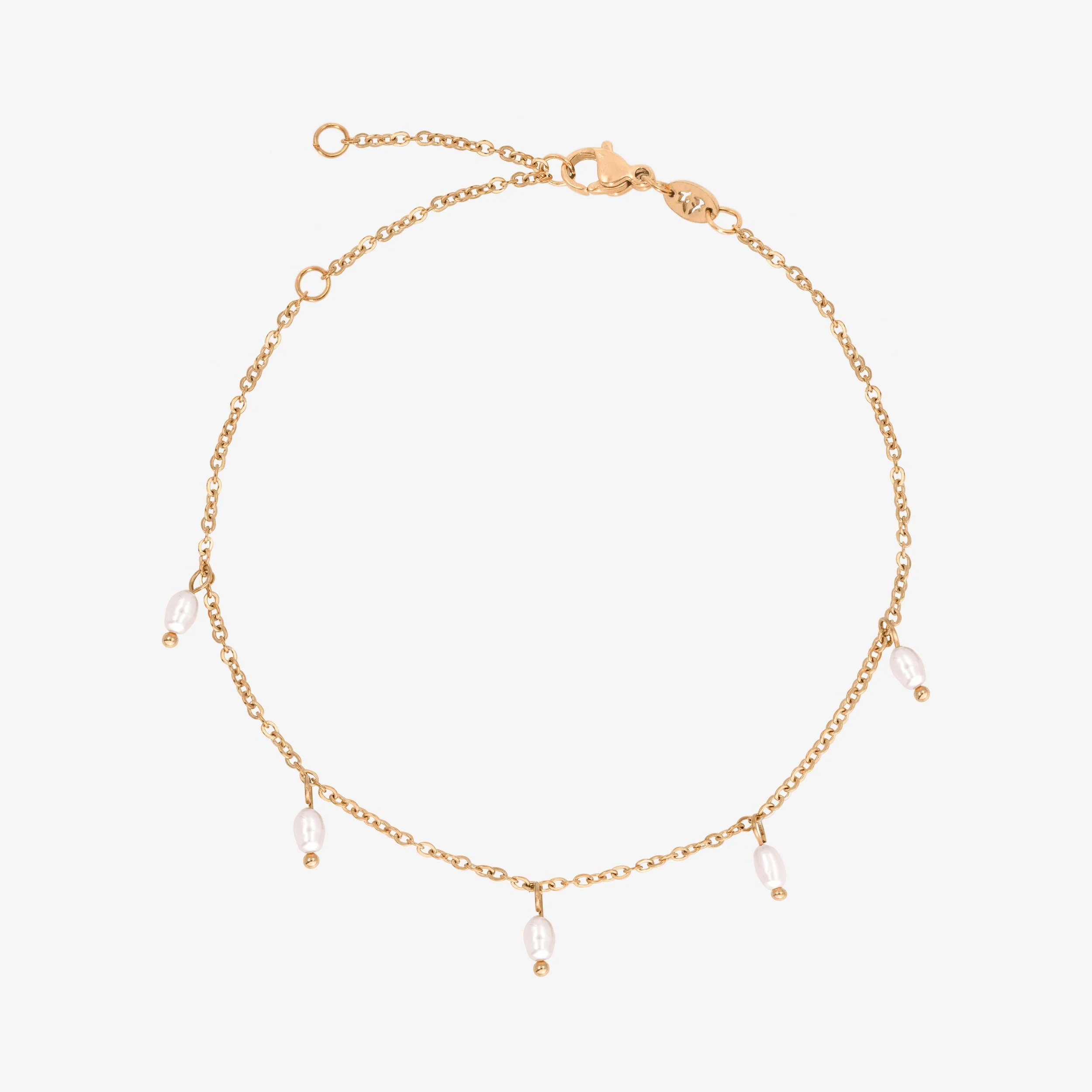 Perla Blanco Anklet Rose Gold