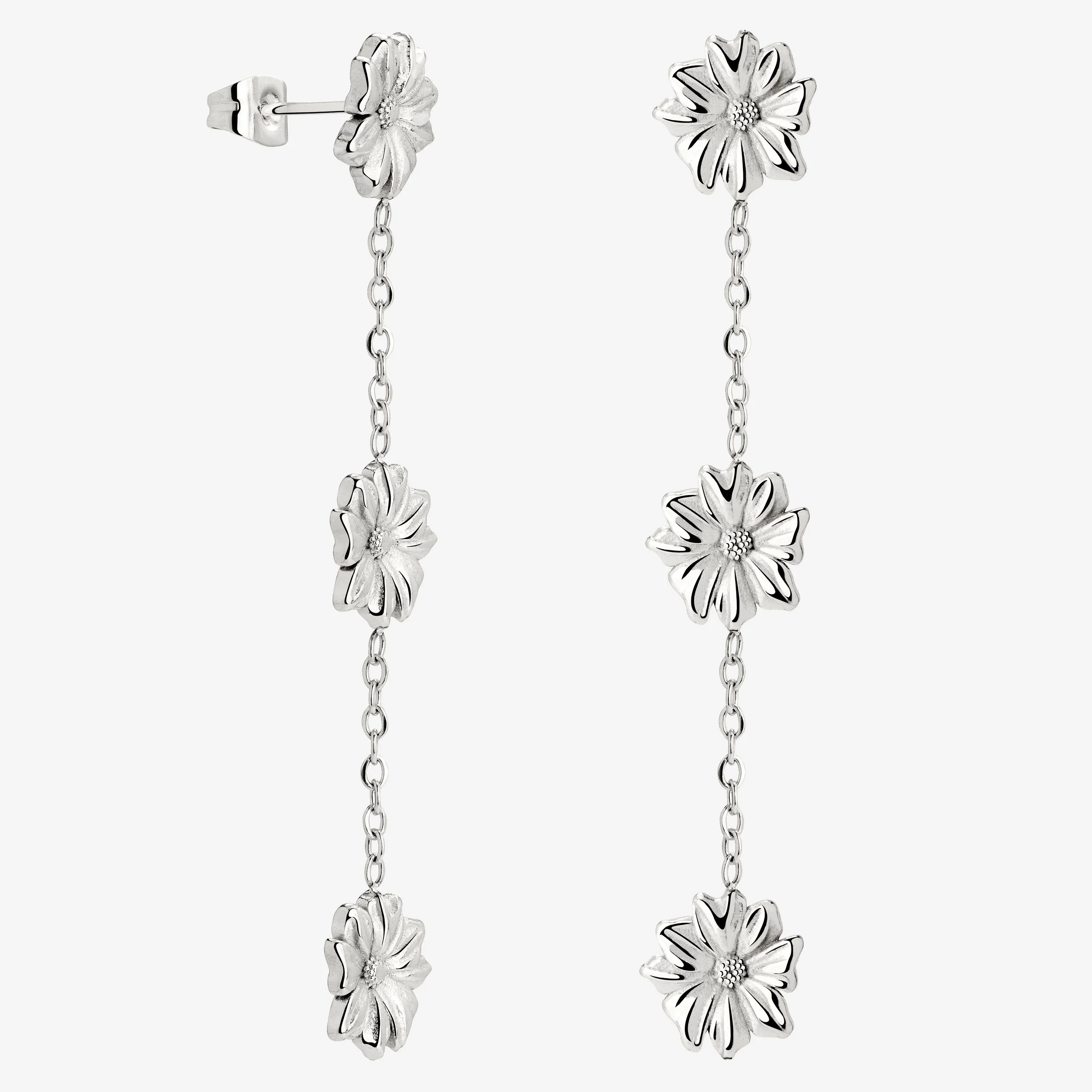 Petal Fall Studs Silver