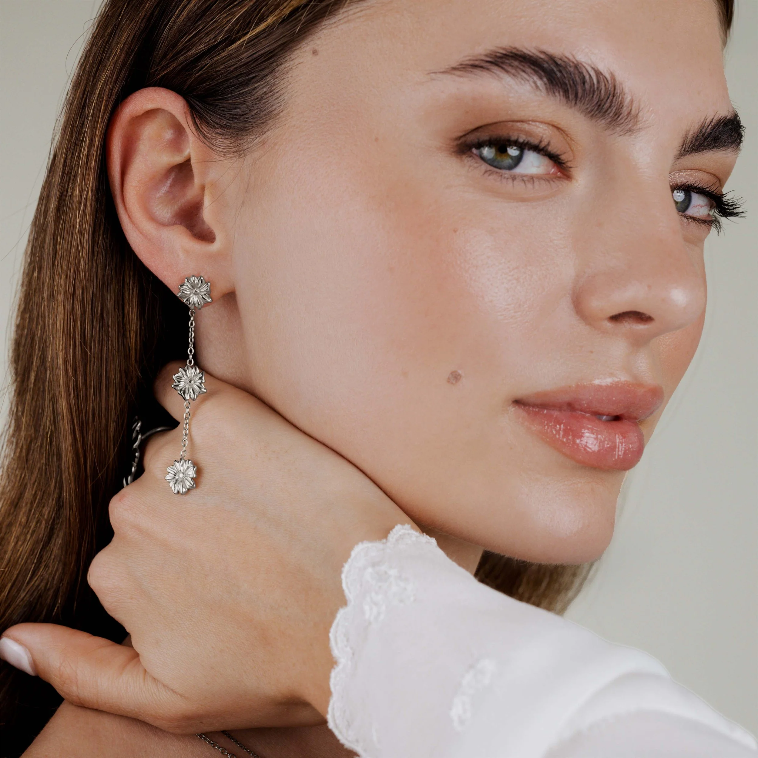 Petal Fall Studs Silver - Image 2