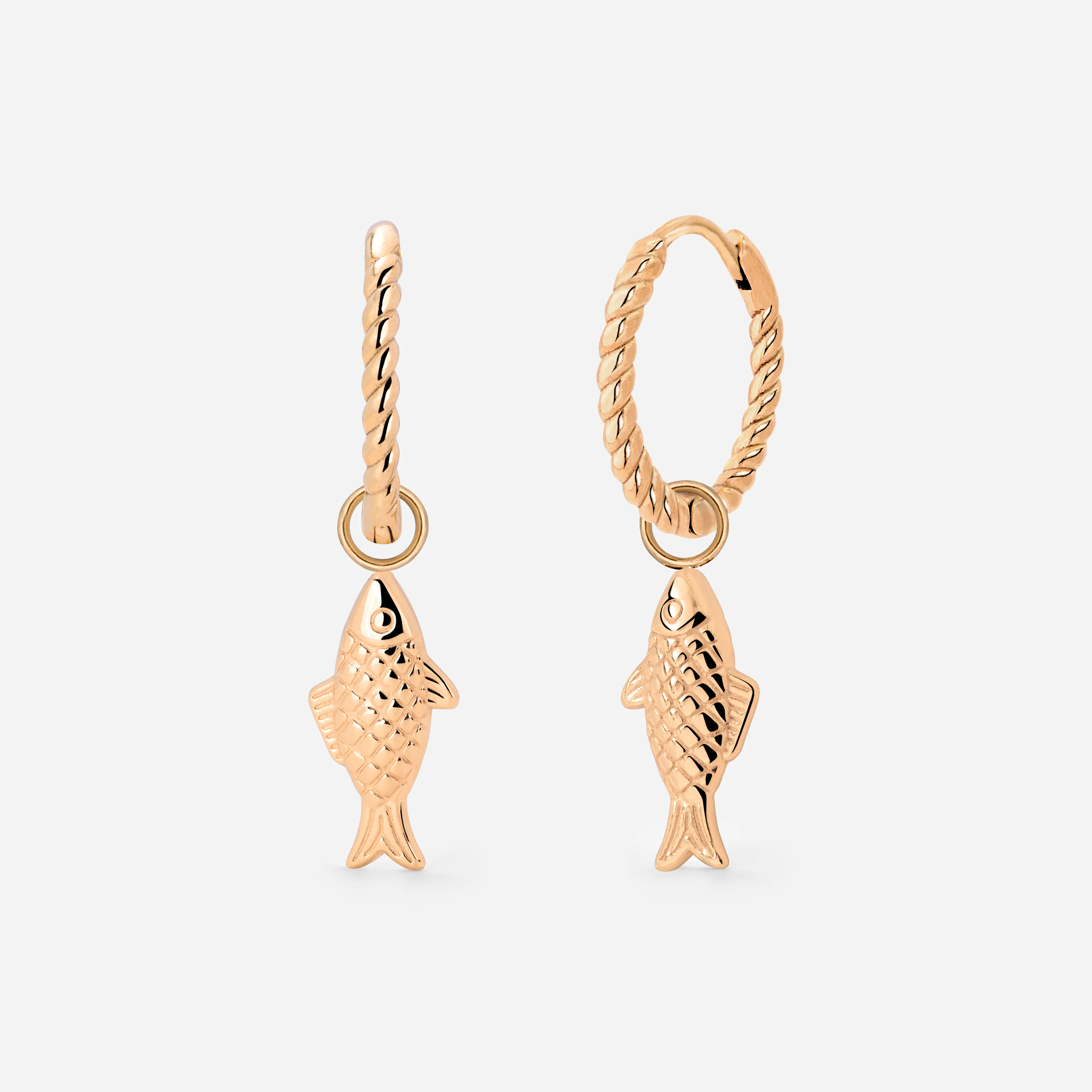 Pezito Twisted Hoop Set Small Rose Gold