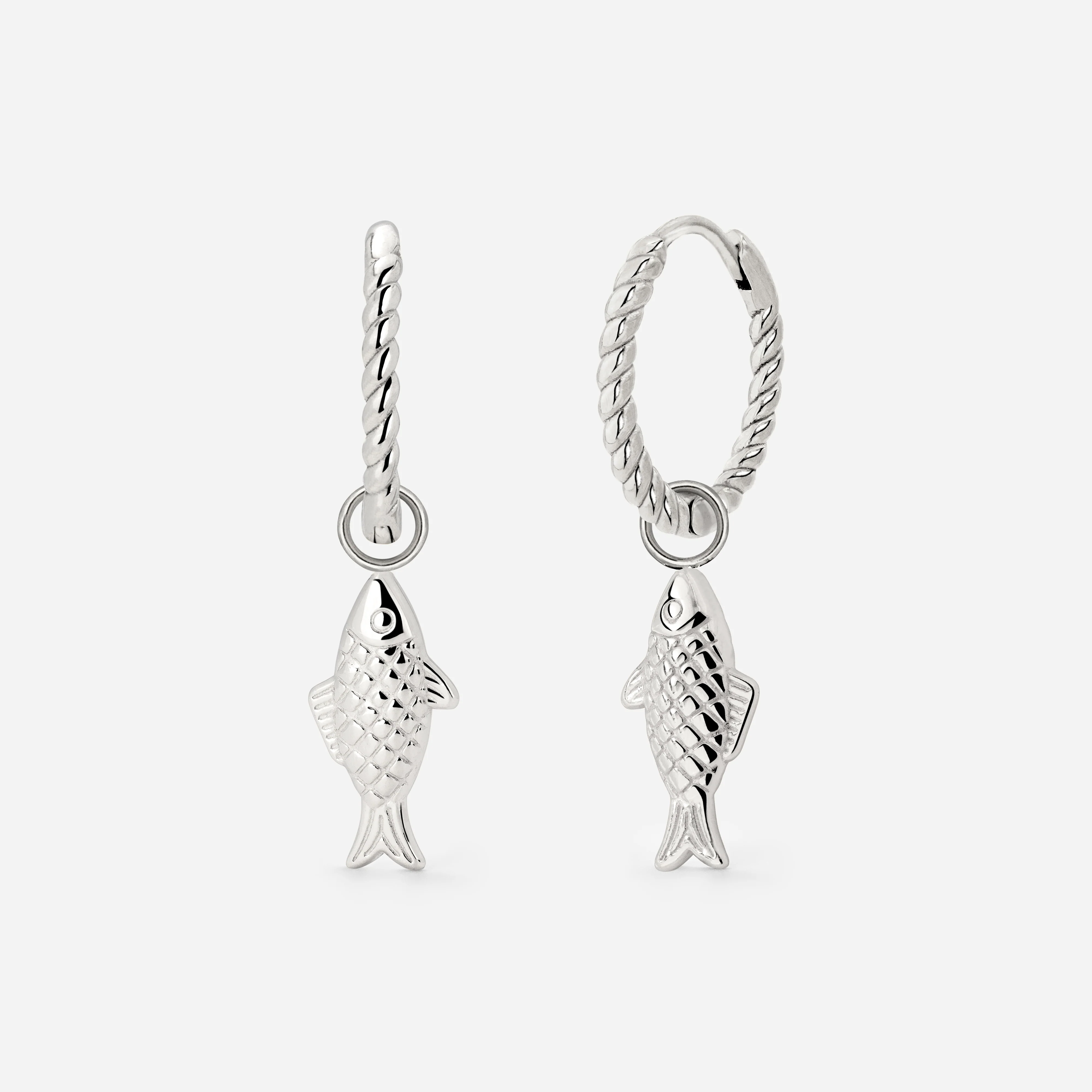 Pezito Twisted Hoop Set Small Silver